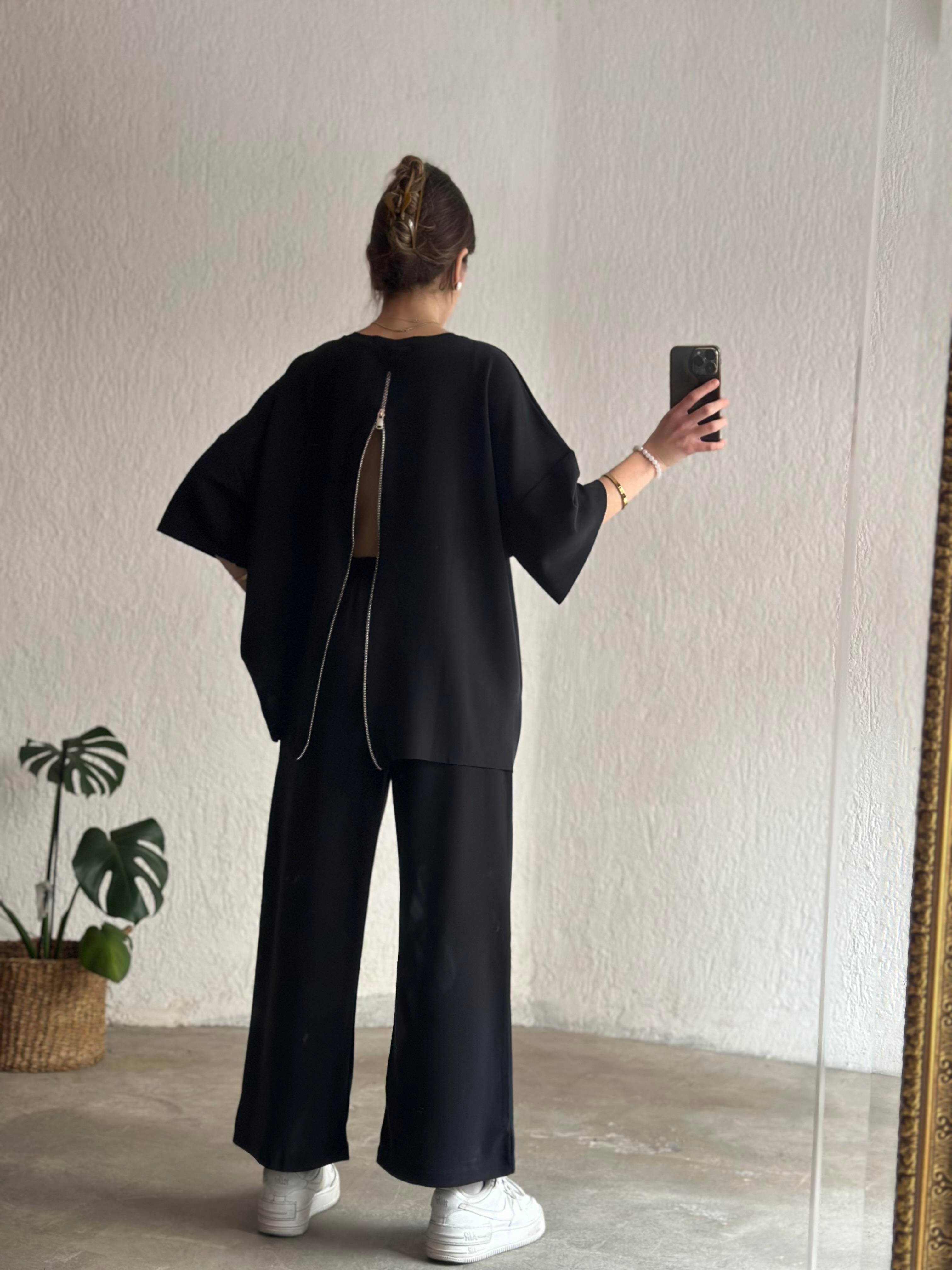 Oysho Modal Fermuarlı Takım - Antrasit - Dominatrend