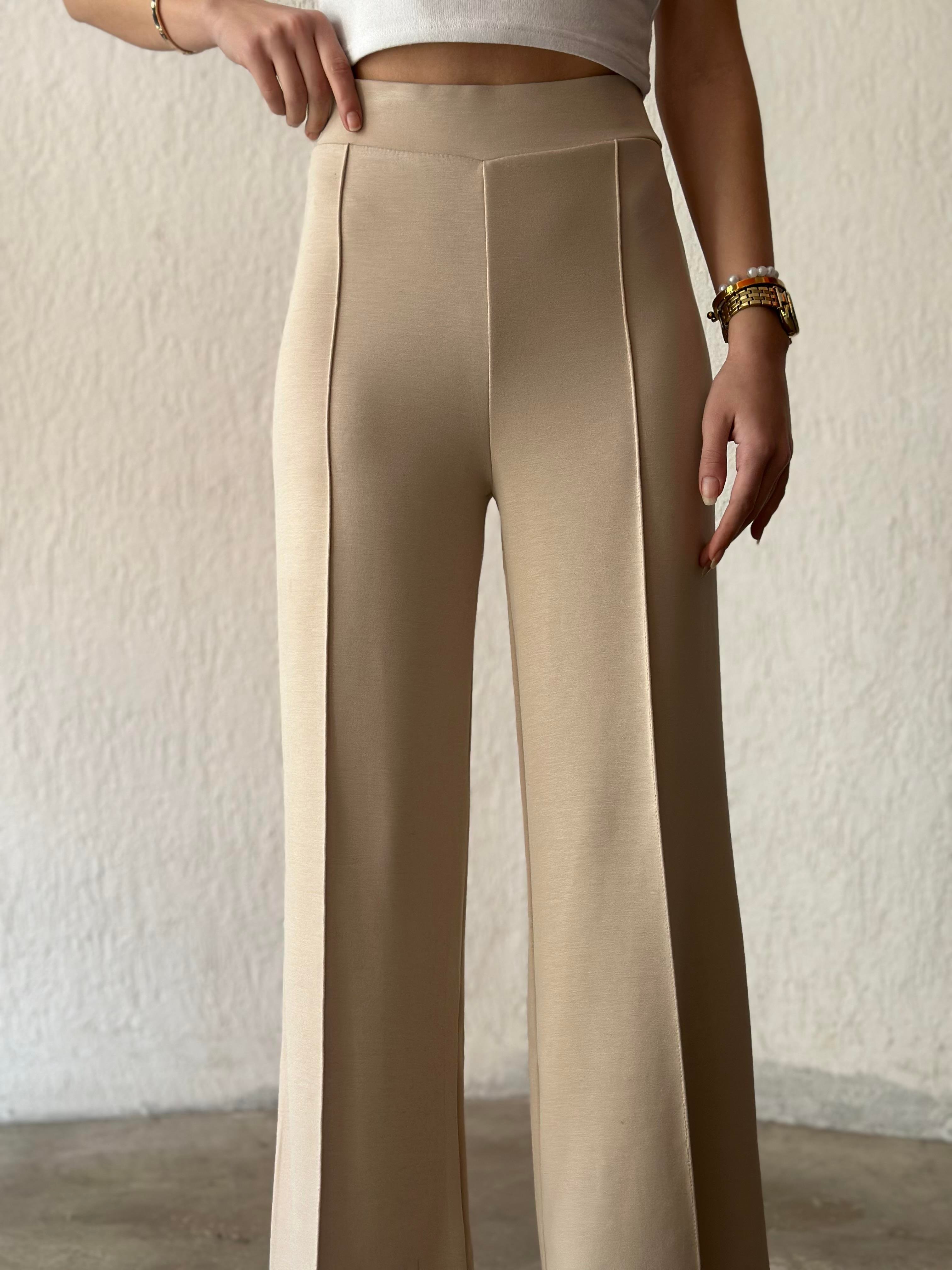 Oysho Palazzo Eşofman Altı - Bej - Dominatrend