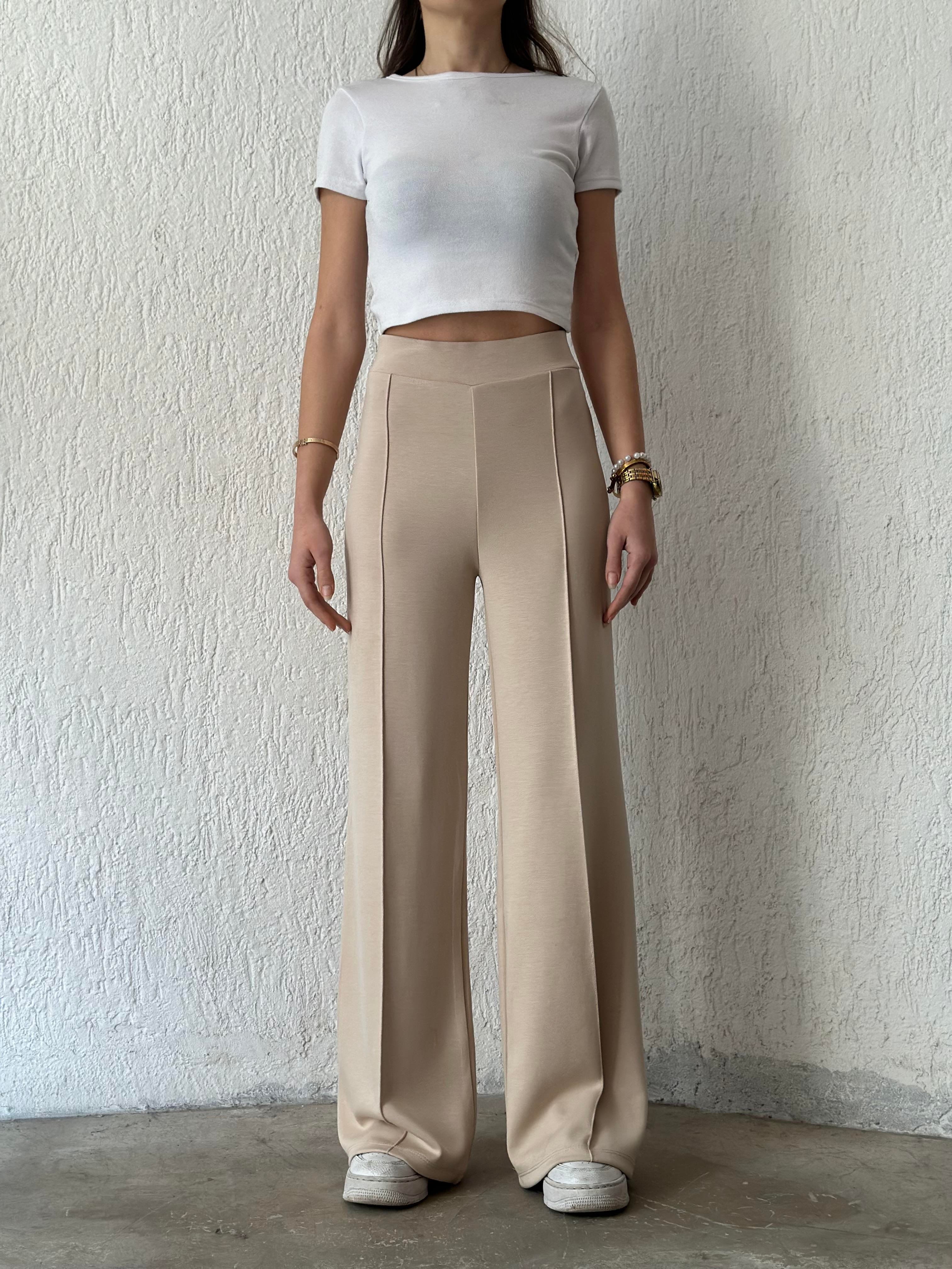 Oysho Palazzo Eşofman Altı - Bej - Dominatrend