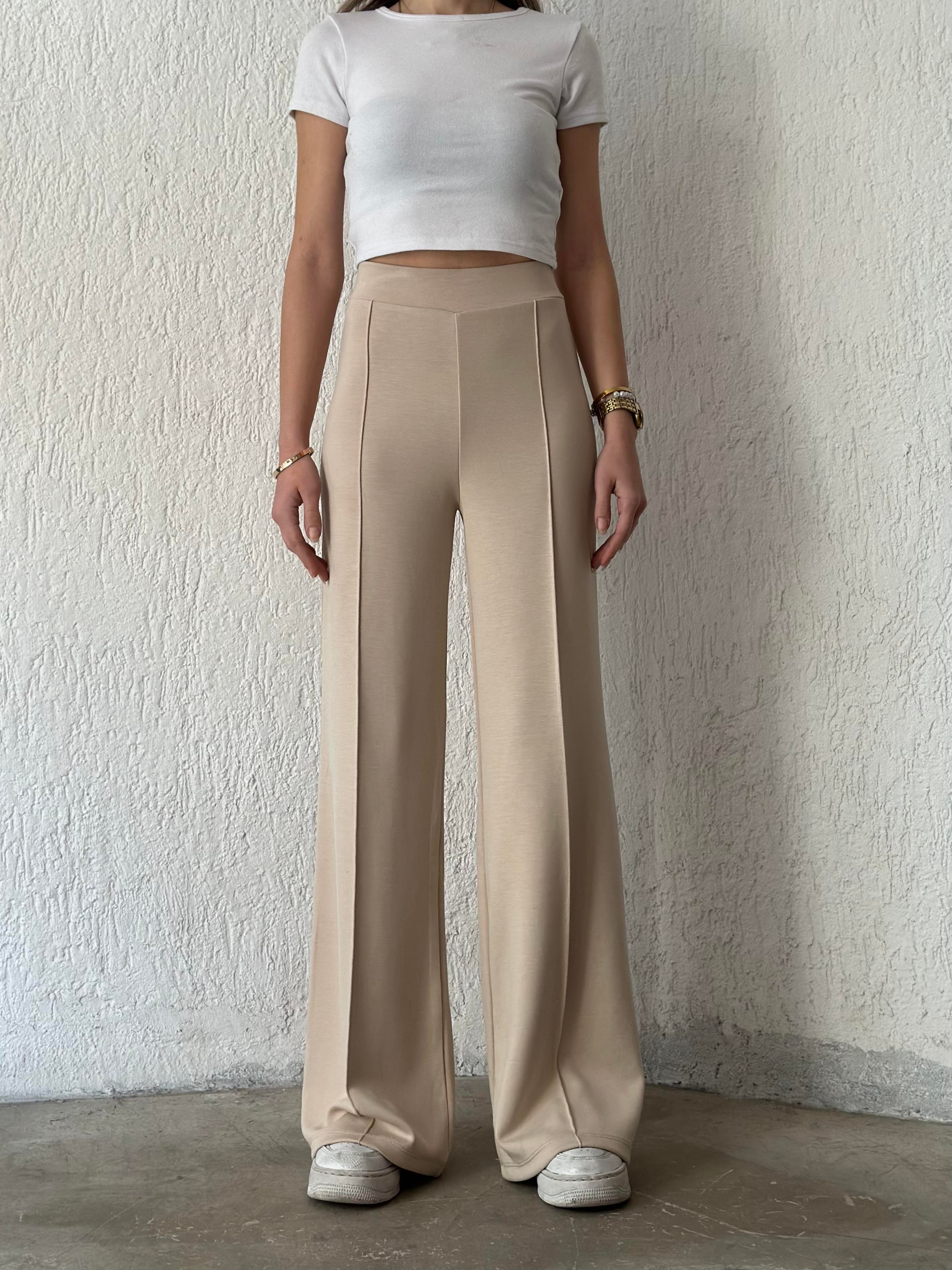 Oysho Palazzo Eşofman Altı - Bej - Dominatrend