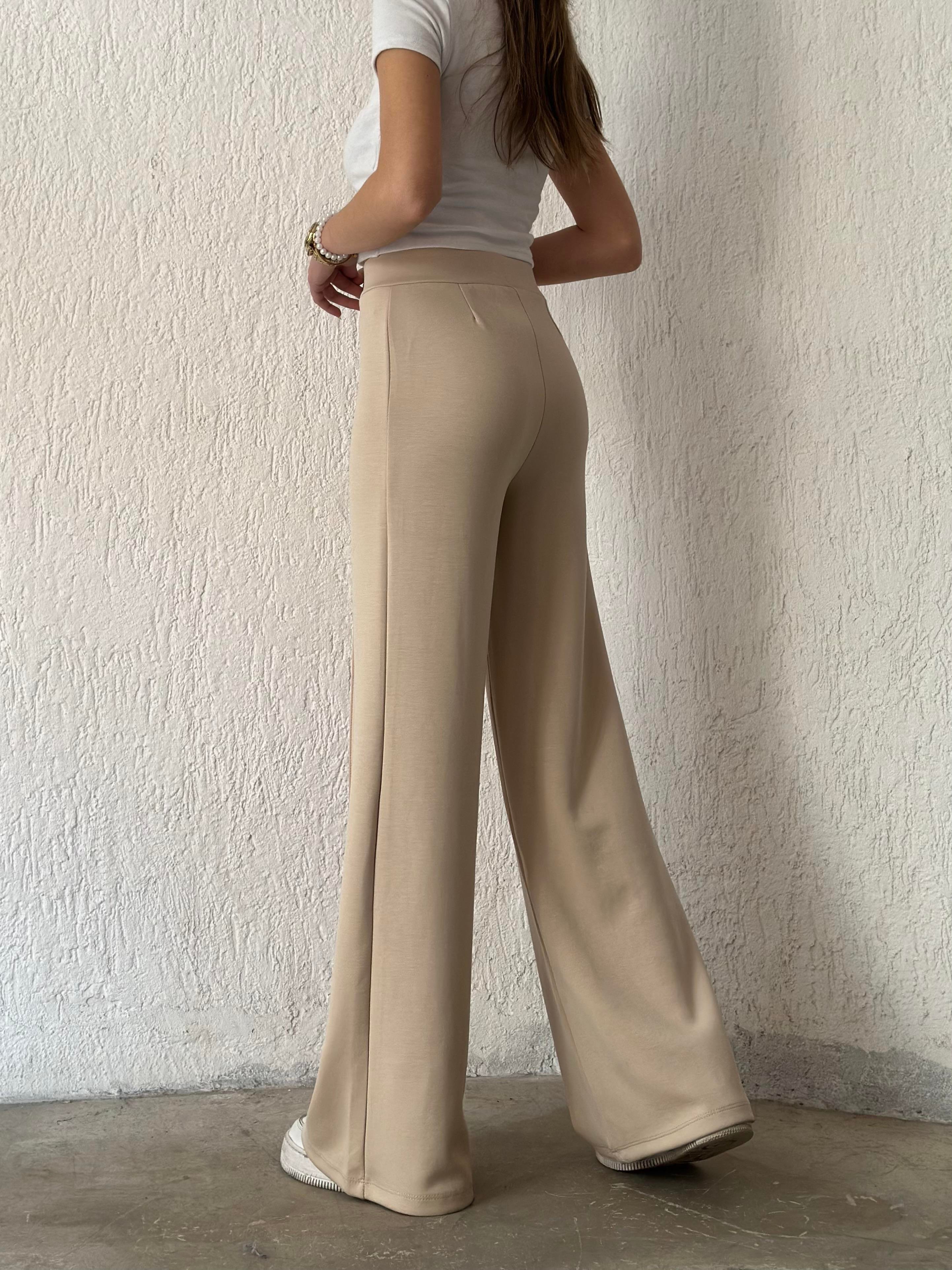 Oysho Palazzo Eşofman Altı - Bej - Dominatrend