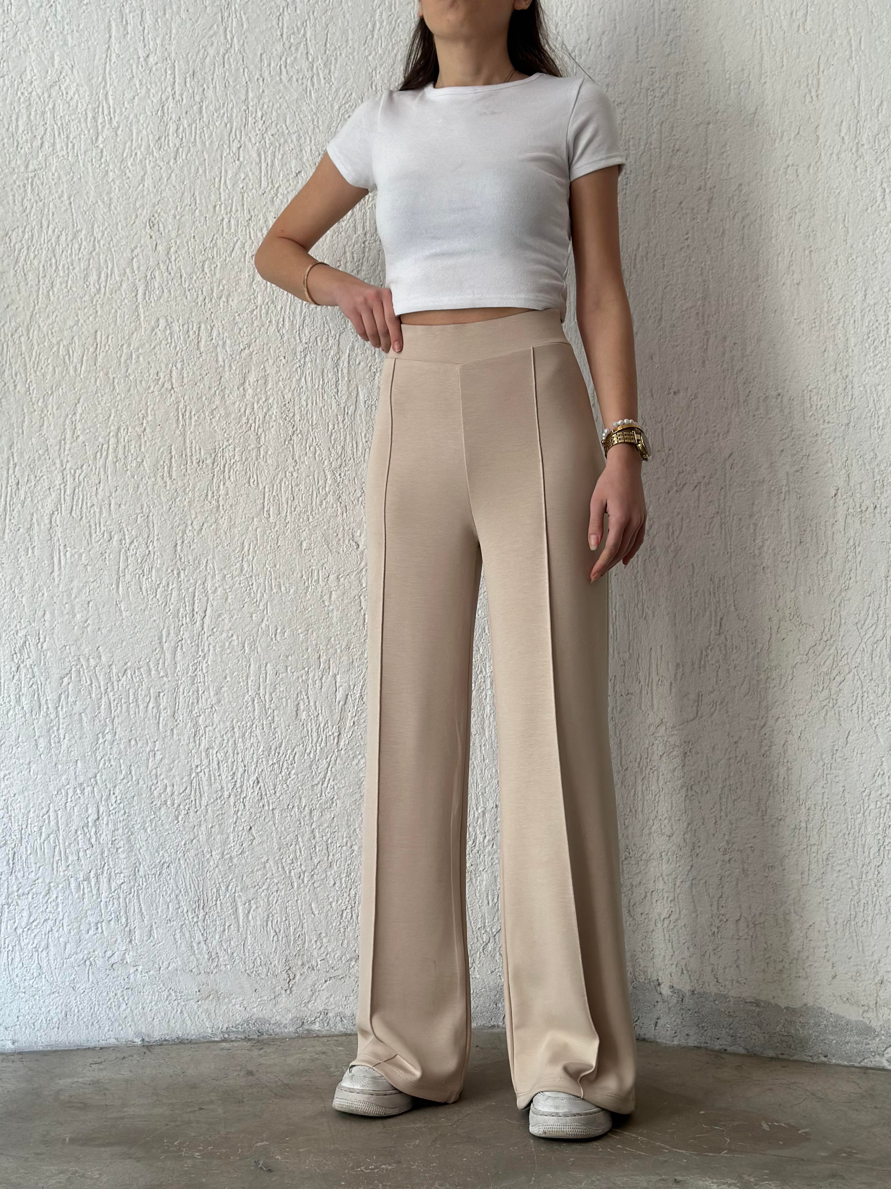 Oysho Palazzo Eşofman Altı - Bej - Dominatrend