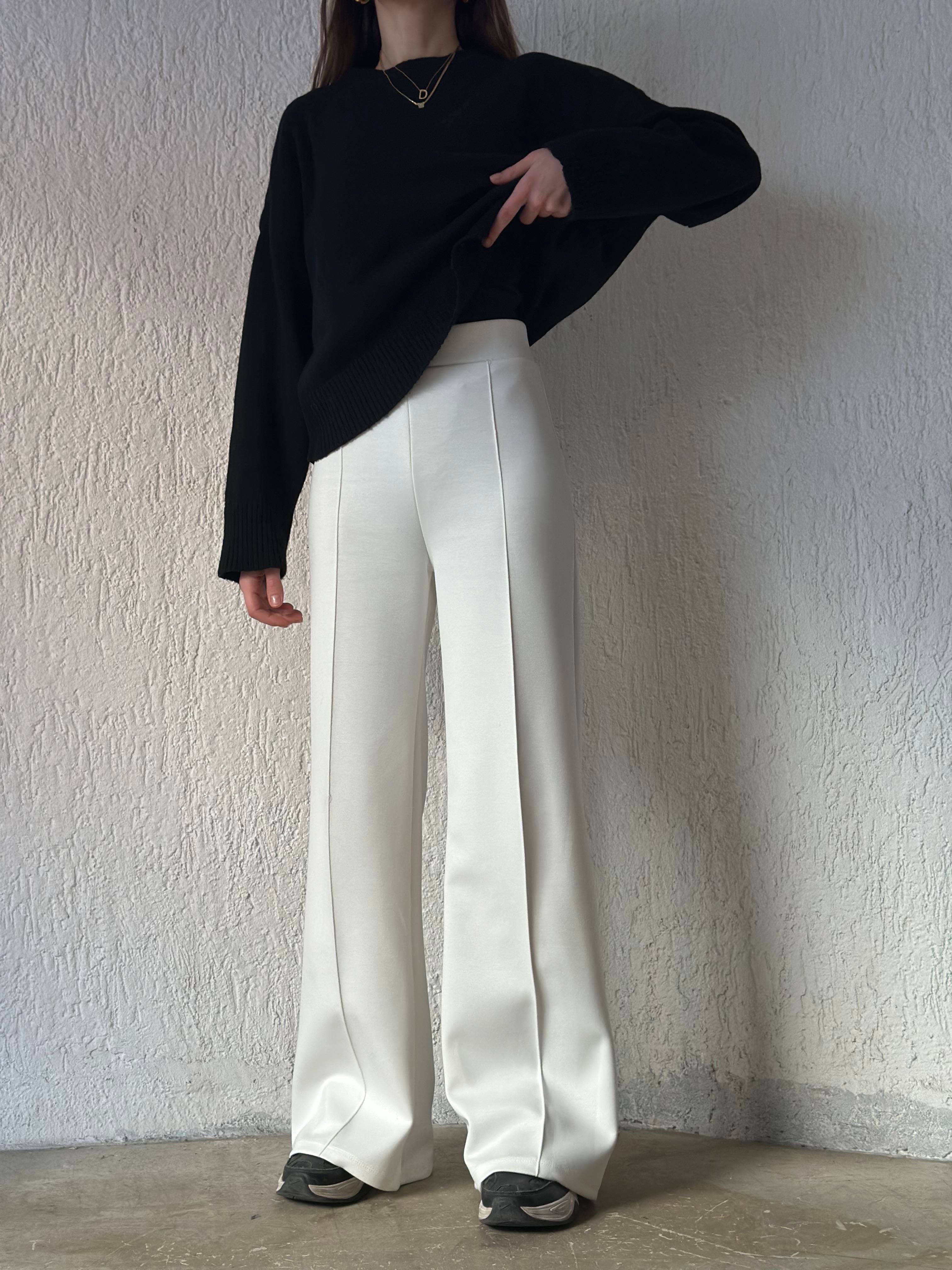 Oysho Palazzo Eşofman  Altı - Beyaz - Dominatrend