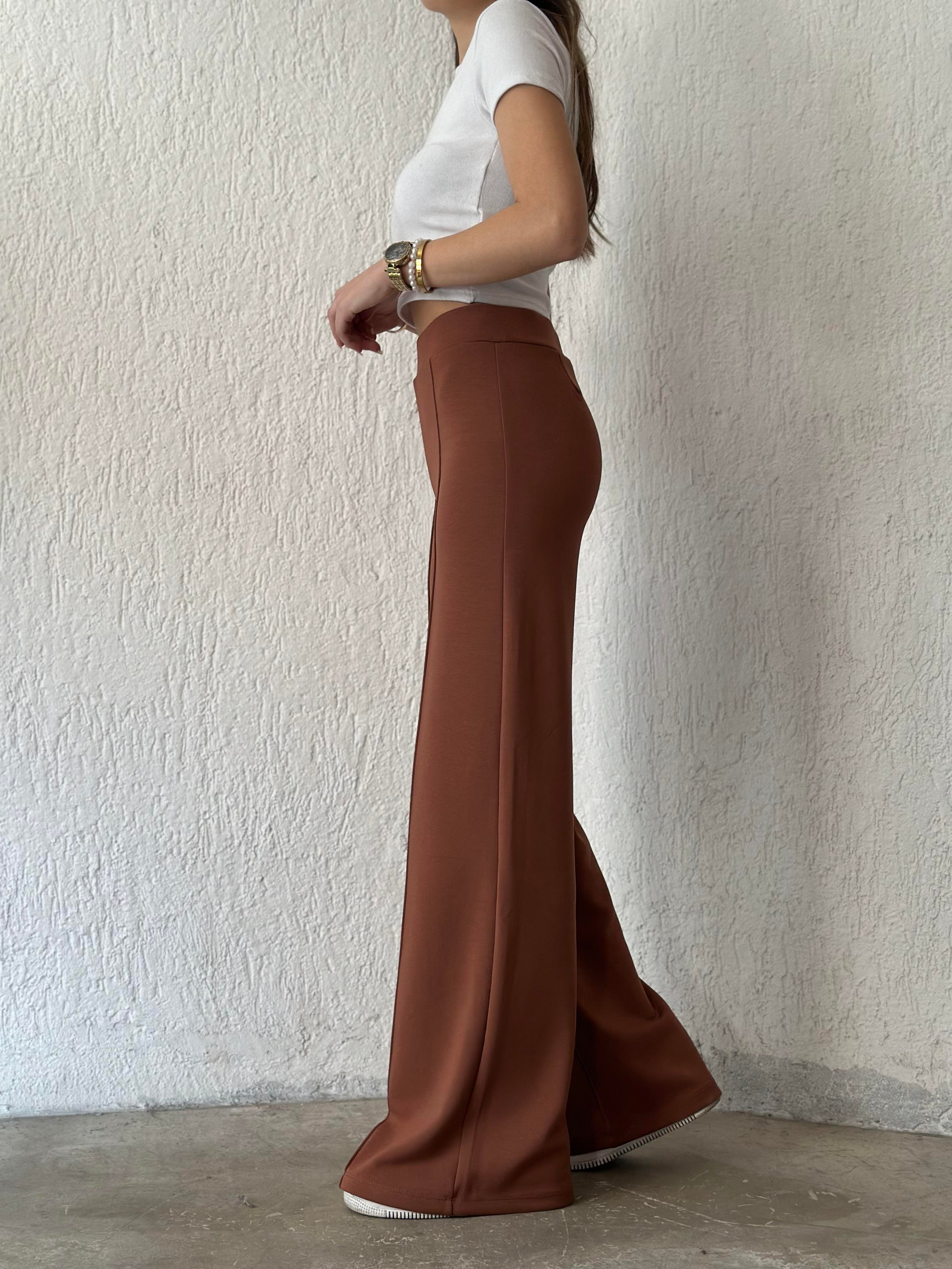 Oysho Palazzo Eşofman Altı - Kahverengi - Dominatrend