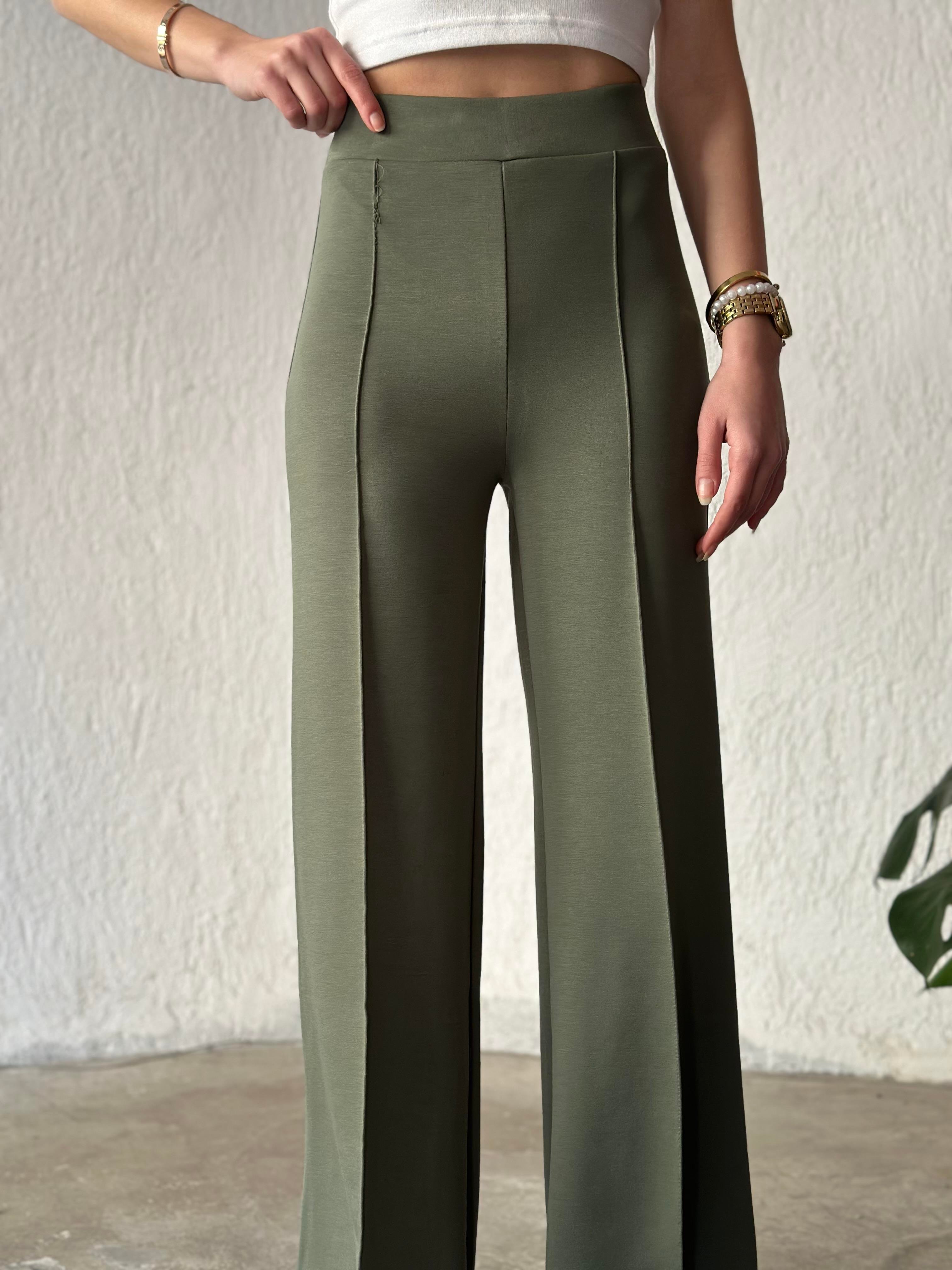 Oysho Palazzo Eşofman Altı - Yeşil - Dominatrend