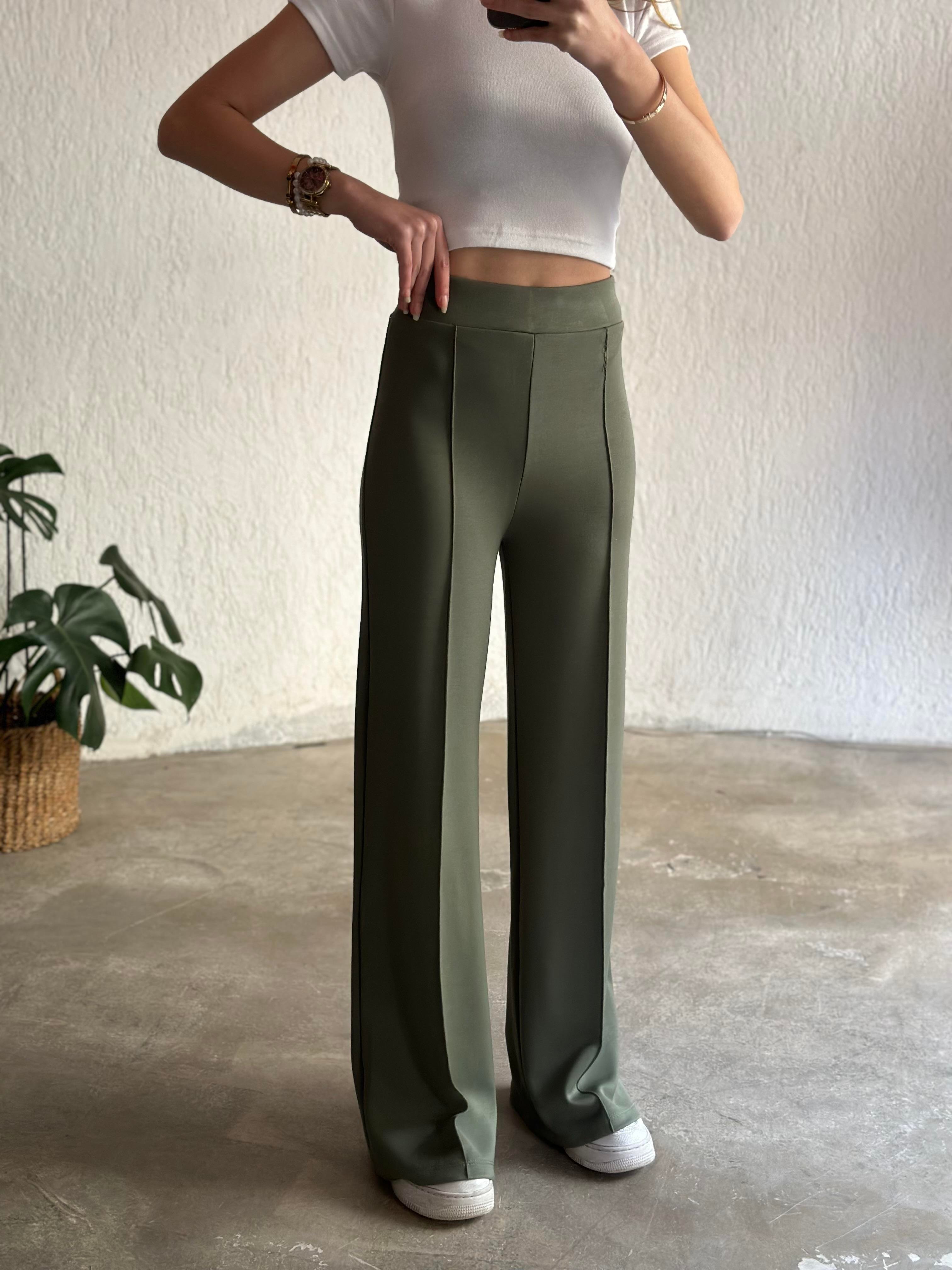 Oysho Palazzo Eşofman Altı - Yeşil - Dominatrend