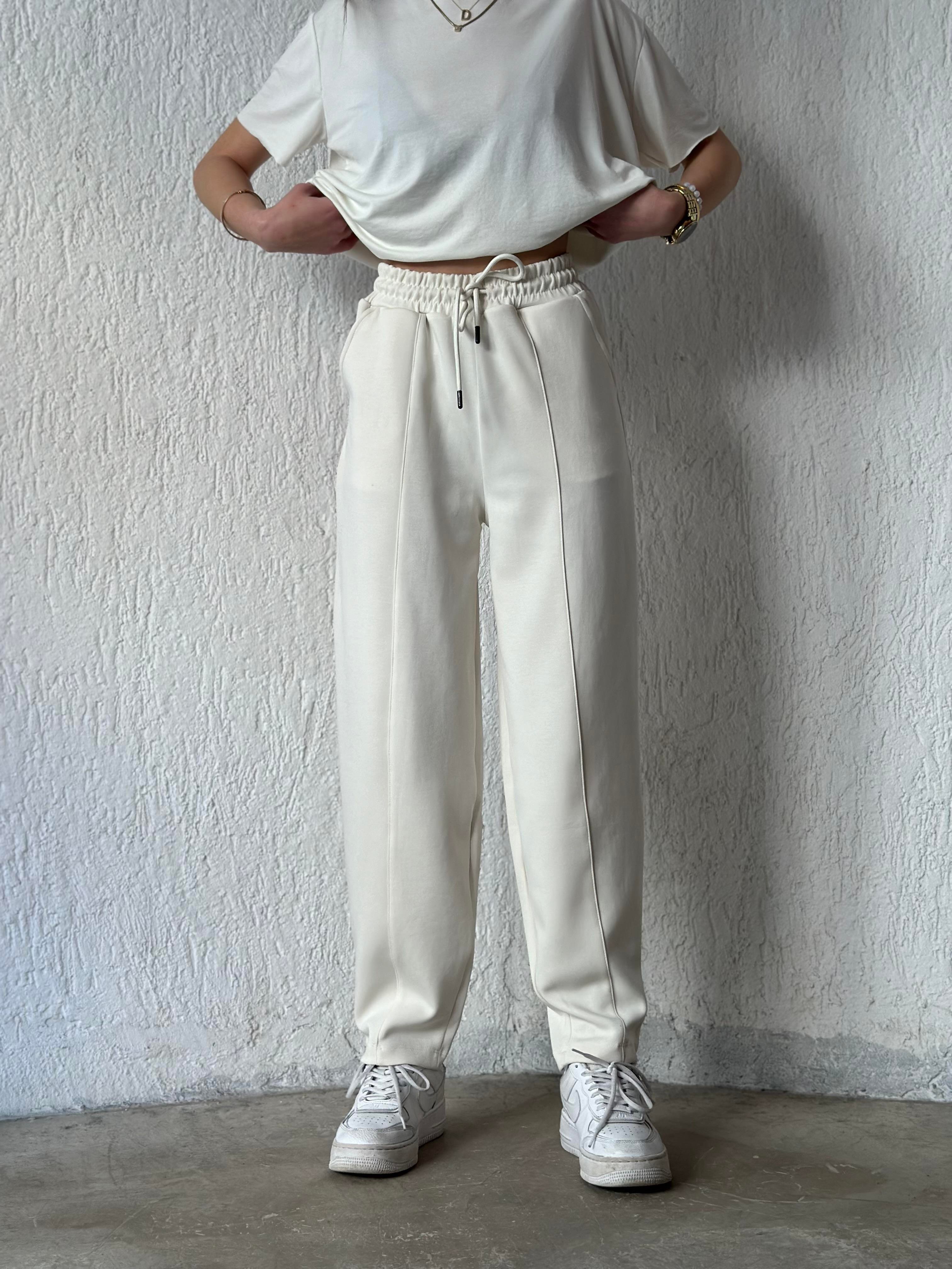 Oysho Şalvar Pantolon - Beyaz - Dominatrend