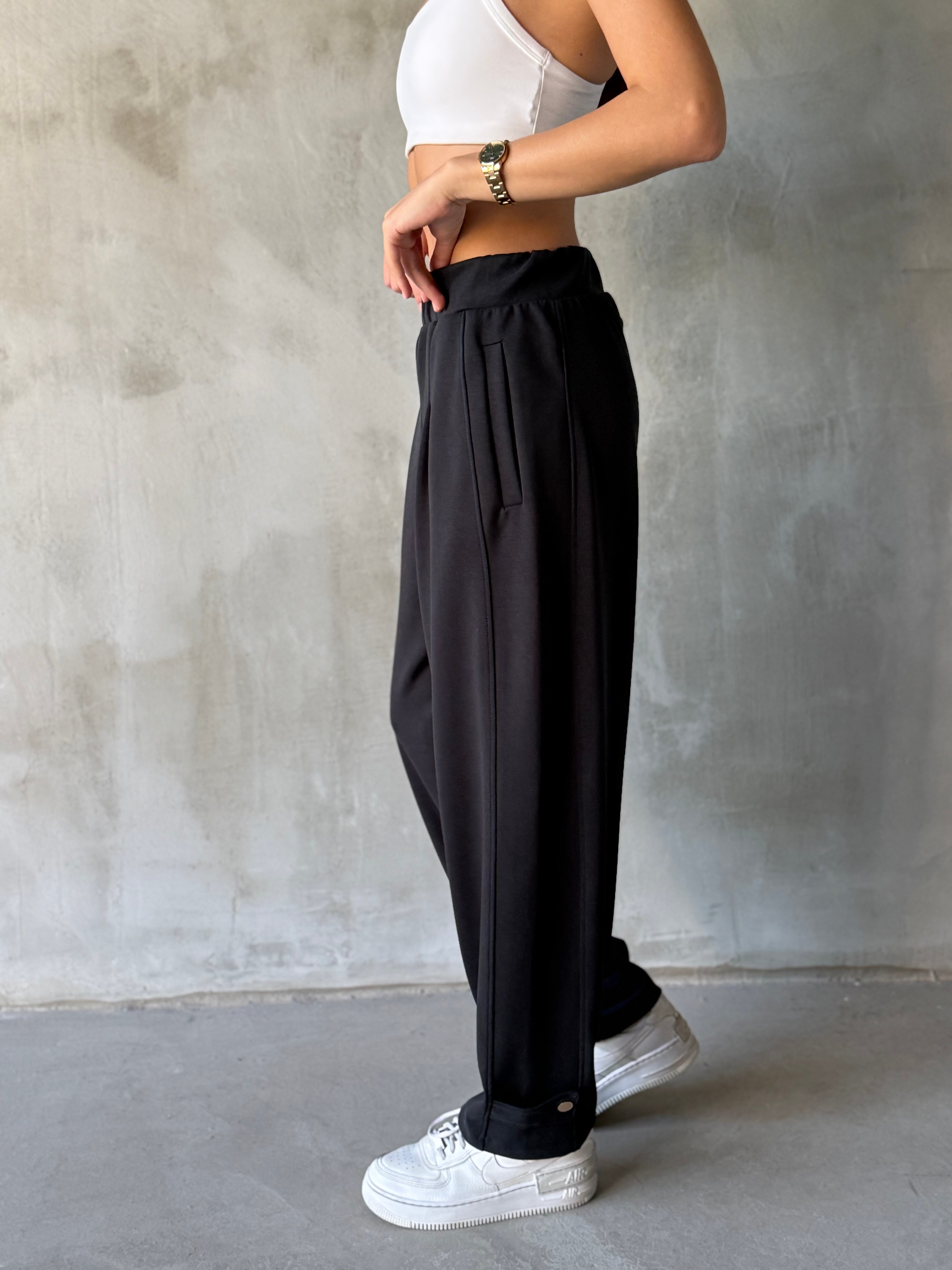 Paça Detay Barrel Pantolon - Antrasit  - Dominatrend