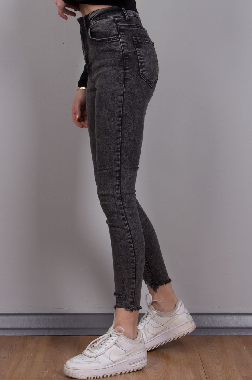 Paça Detay Kar Yıkamalı Skinny - Antrasit - Dominatrend