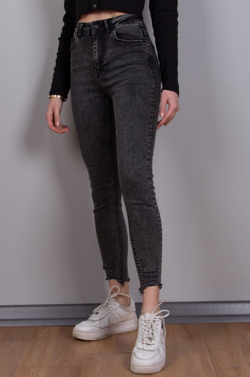 Paça Detay Kar Yıkamalı Skinny - Antrasit - Dominatrend