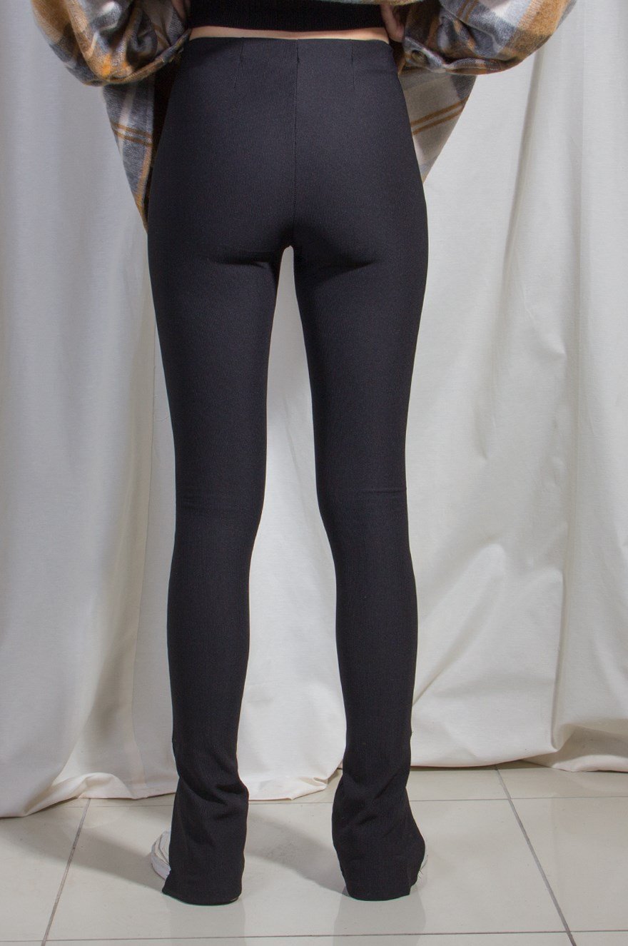 Paça Detay Tayt Pantolon - Siyah - Dominatrend