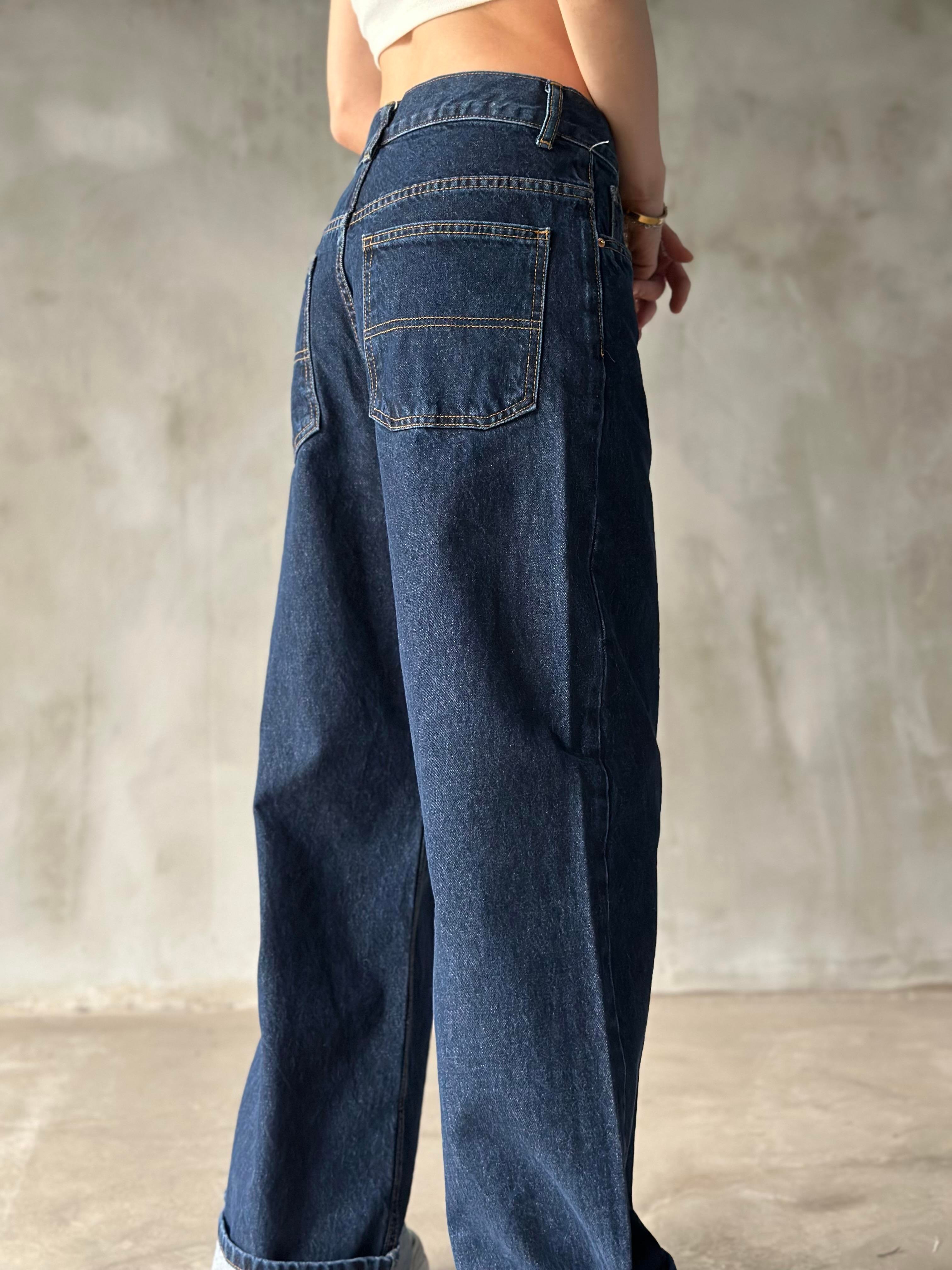 Paça Katlamalı Baggy Jean - Dominatrend
