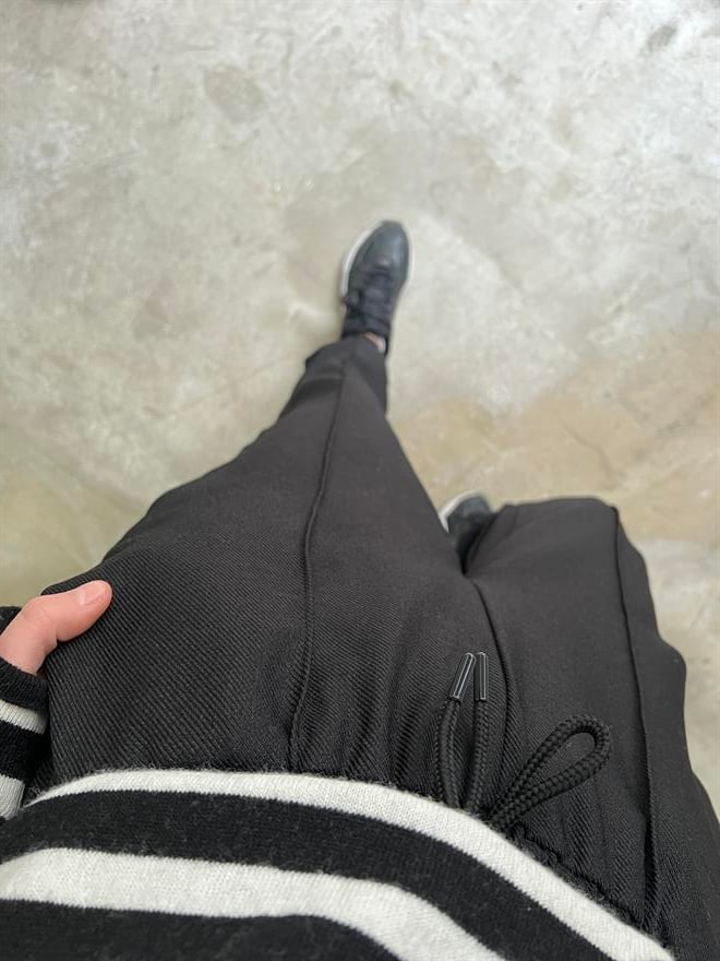 Paça Lastikli Jogger Pantolon - Siyah - Dominatrend