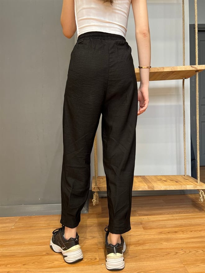 Paça Pensli Şalvar Pantolon -Siyah - Dominatrend