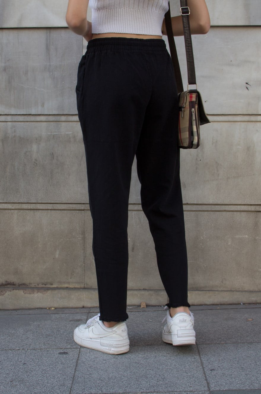 Paça Püsküllü Pantolon - Siyah - Dominatrend