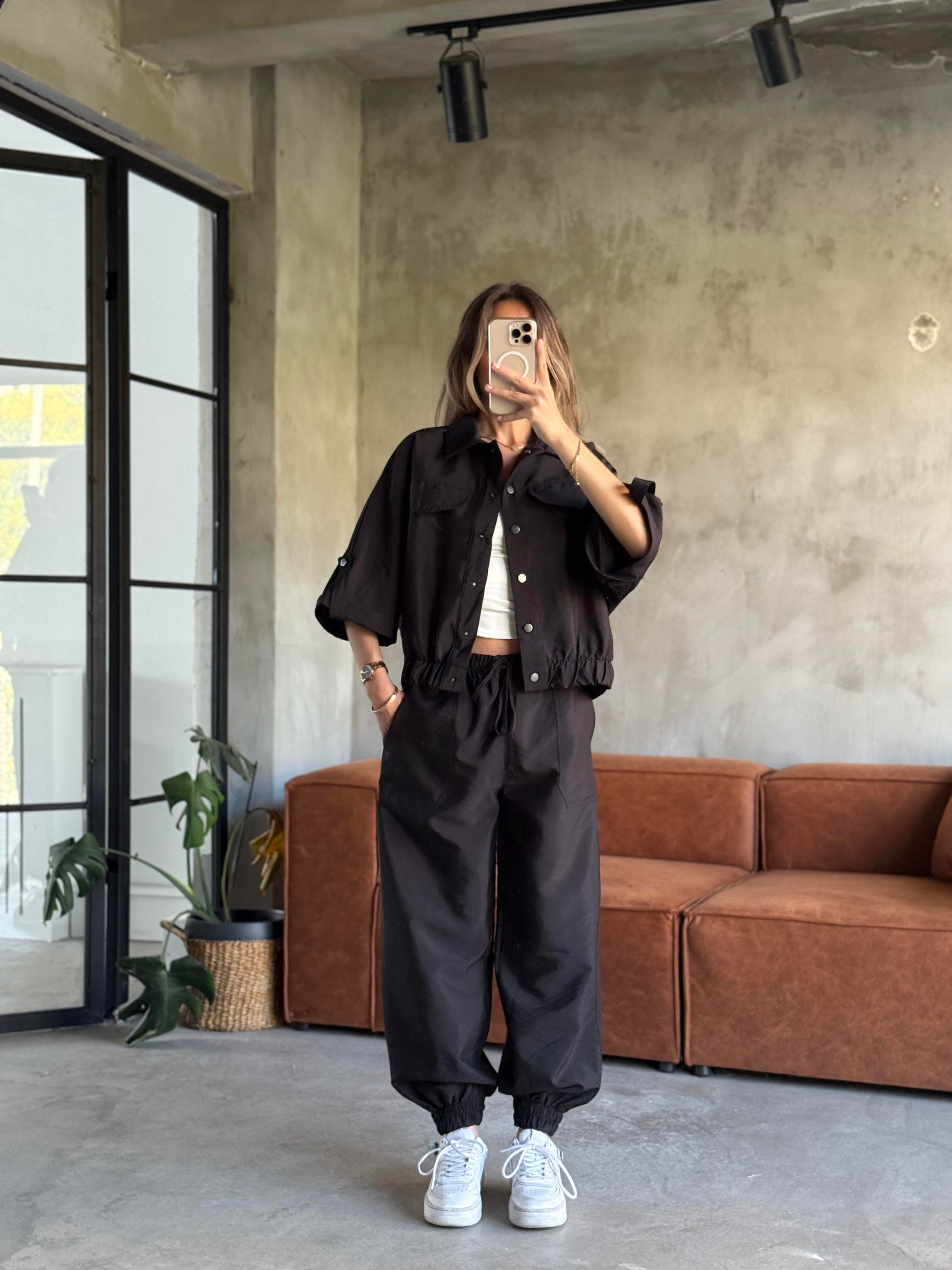 Paraşüt Kumaş Ceket Jogger Takım - Dominatrend
