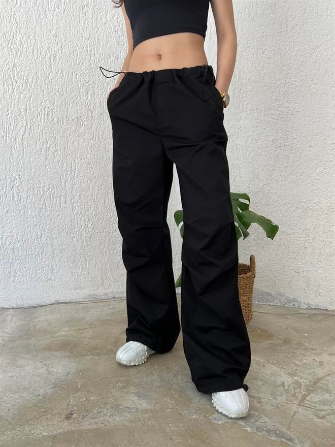 Paraşüt Pantolon - Siyah - Dominatrend