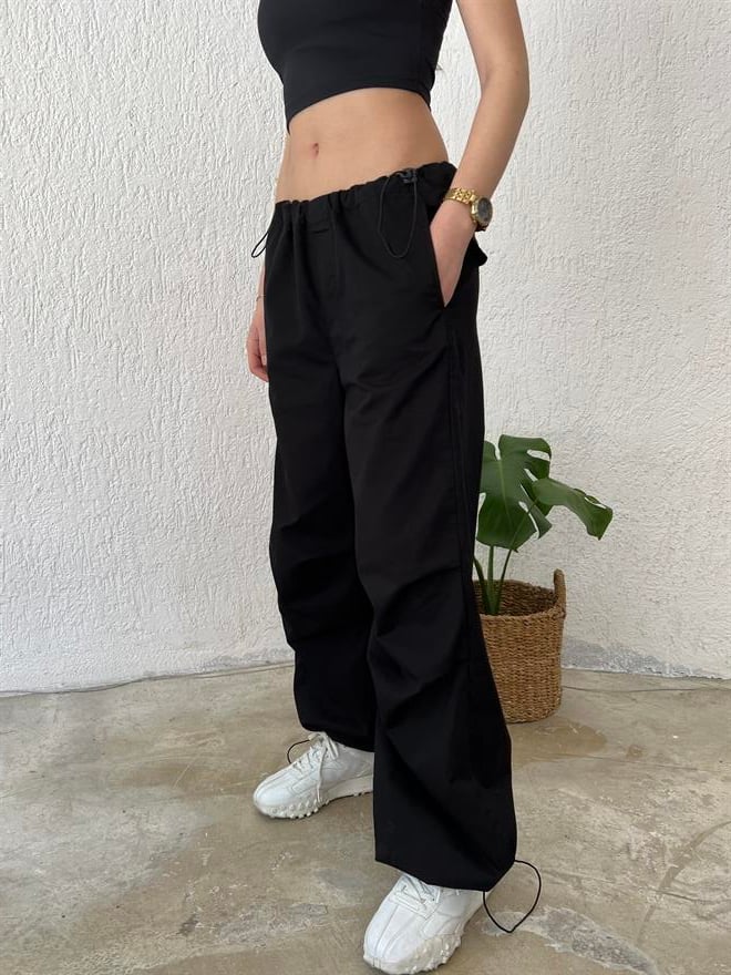 Paraşüt Pantolon - Siyah - Dominatrend