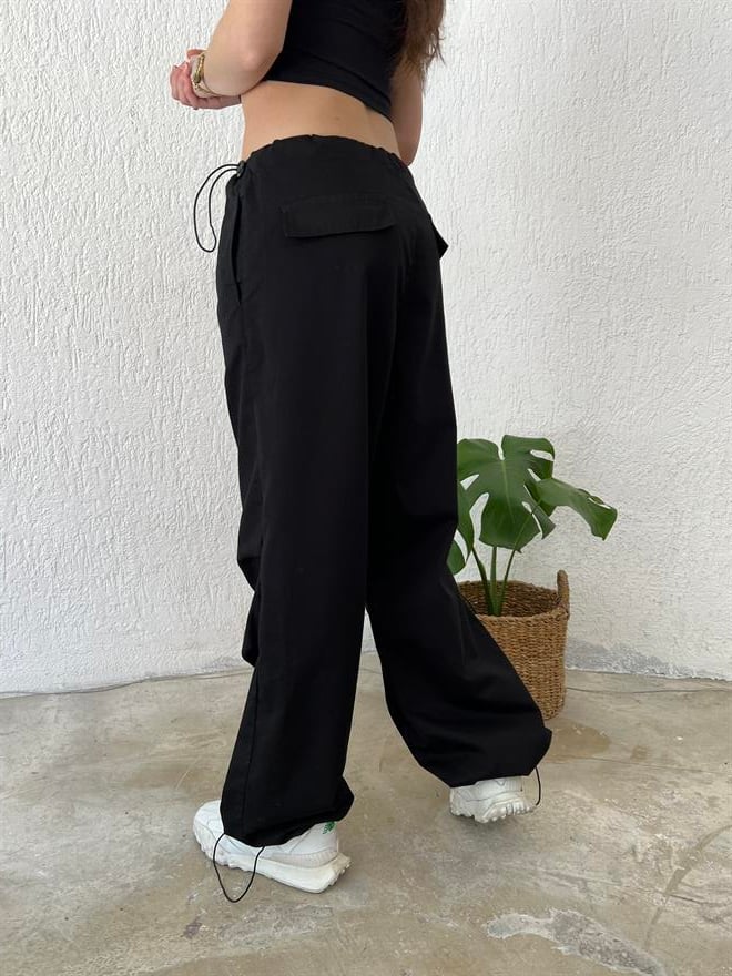Paraşüt Pantolon - Siyah - Dominatrend