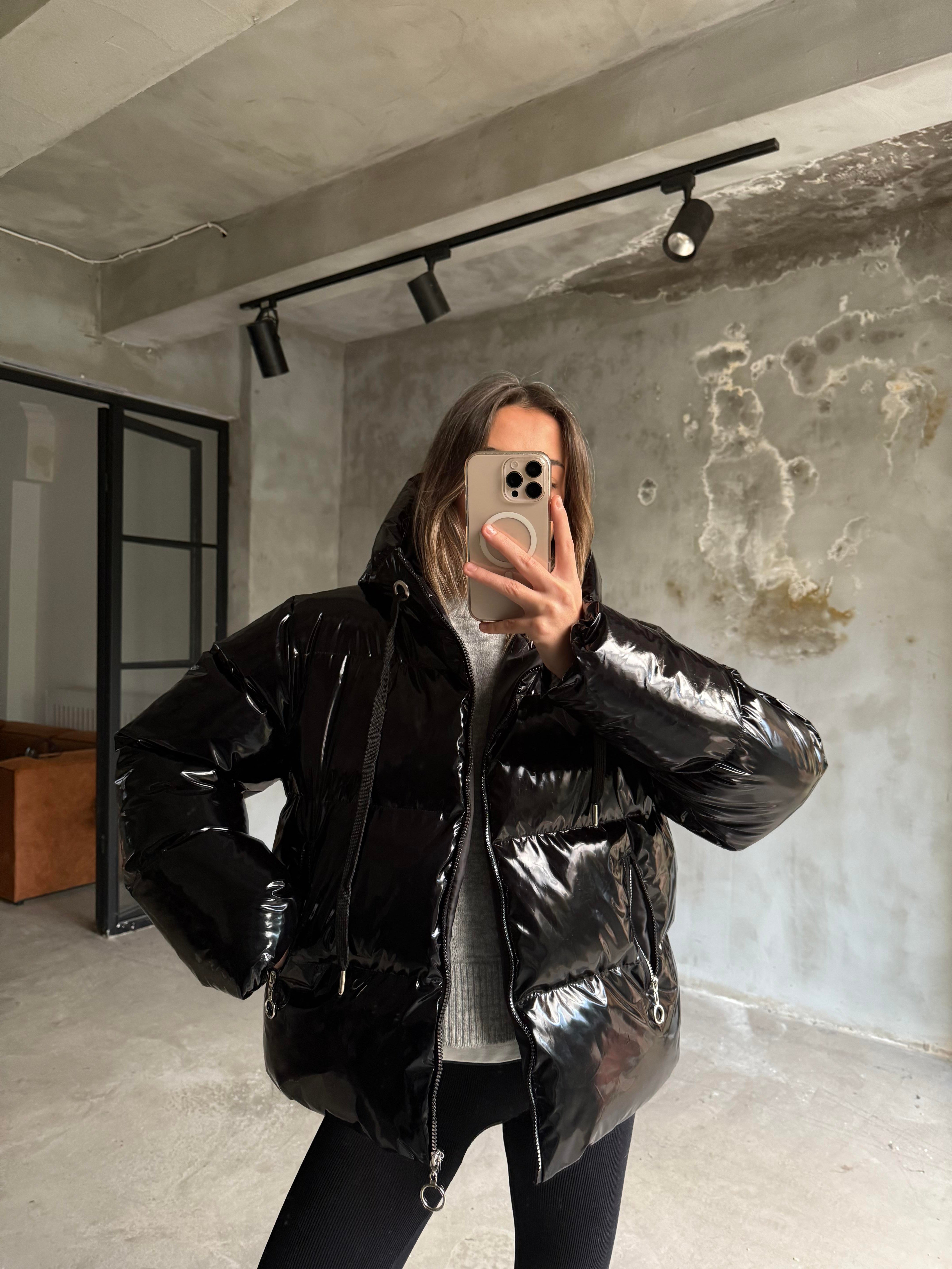 Parlak Puffer Şişme Mont - Dominatrend