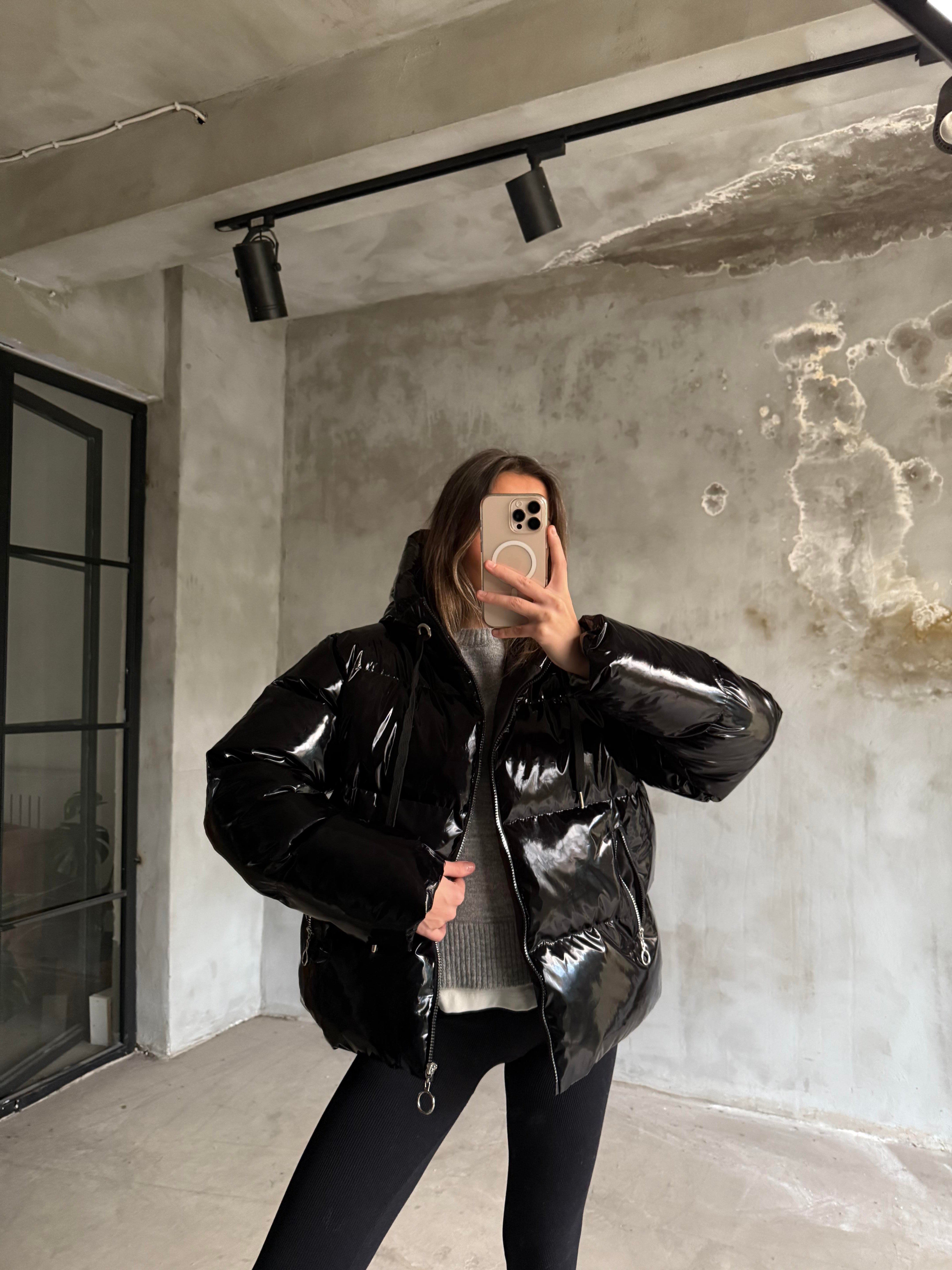 Parlak Puffer Şişme Mont - Dominatrend