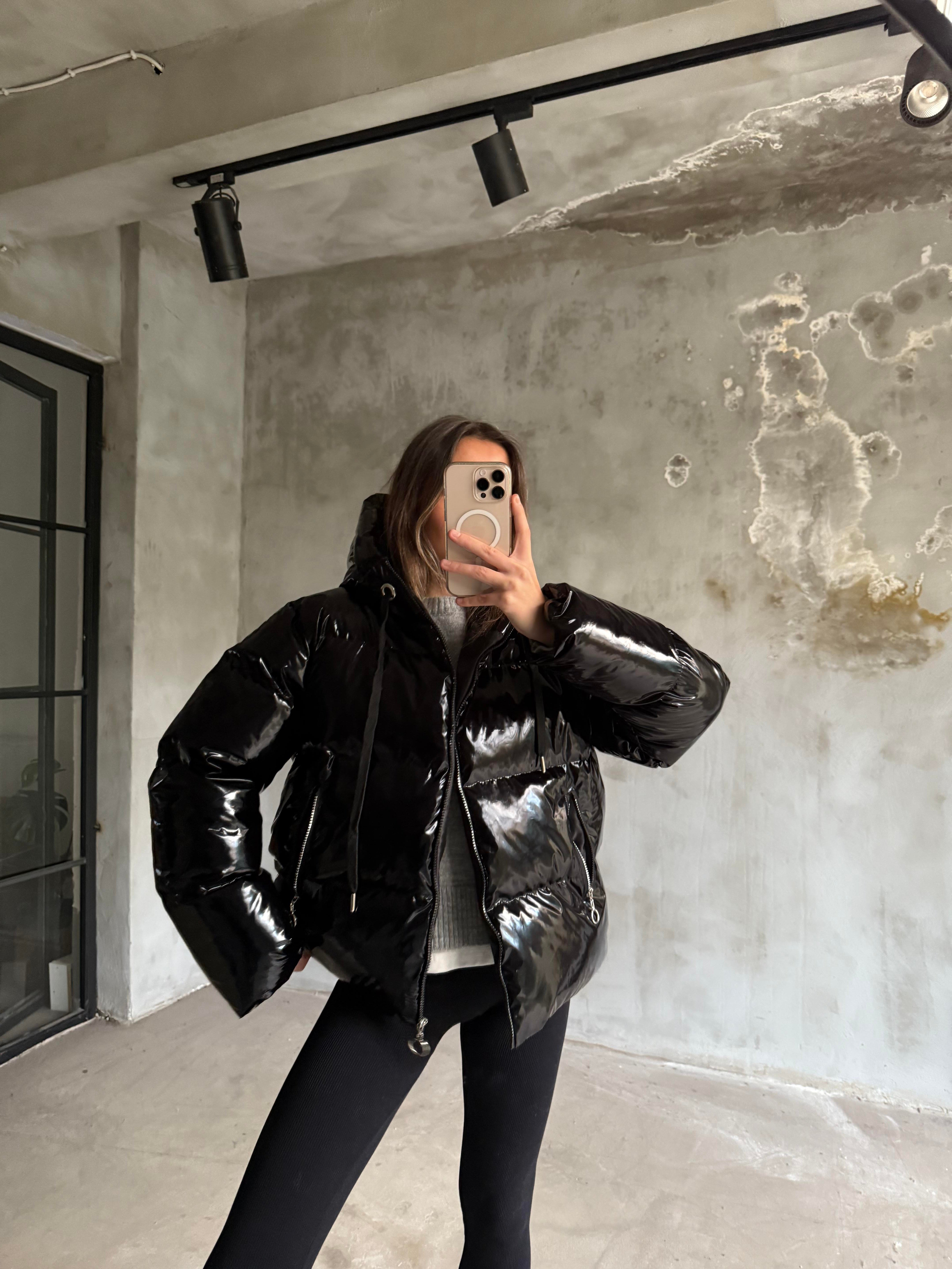 Parlak Puffer Şişme Mont - Dominatrend