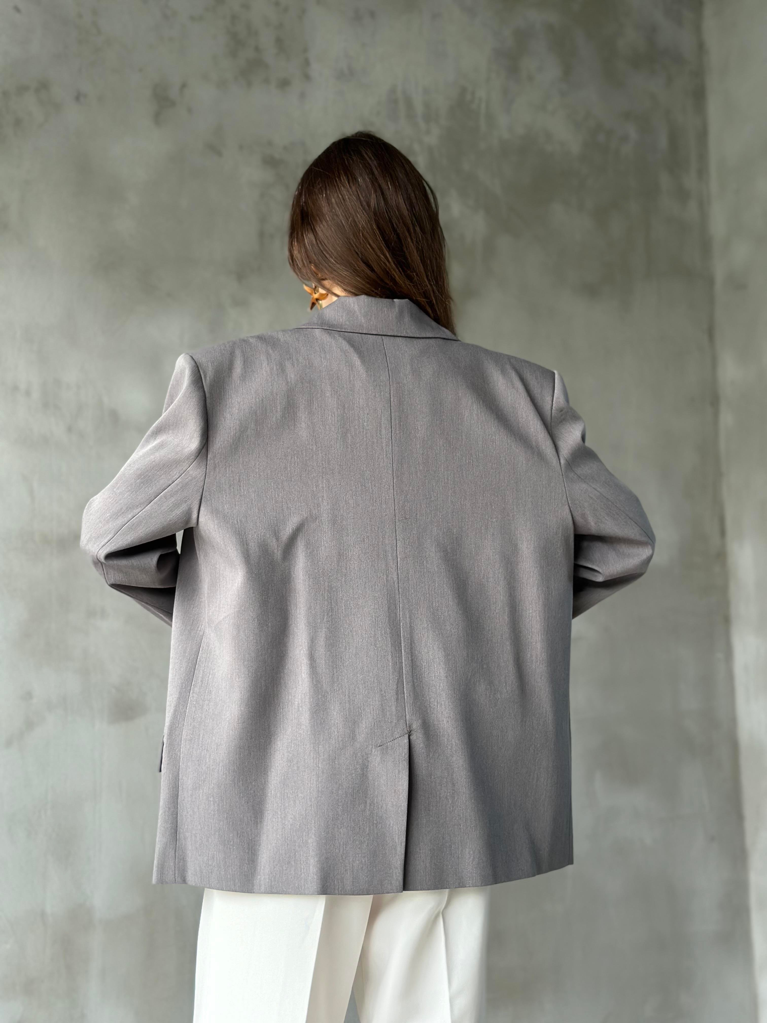 Perry Gri Oversize Blazer Ceket - Dominatrend