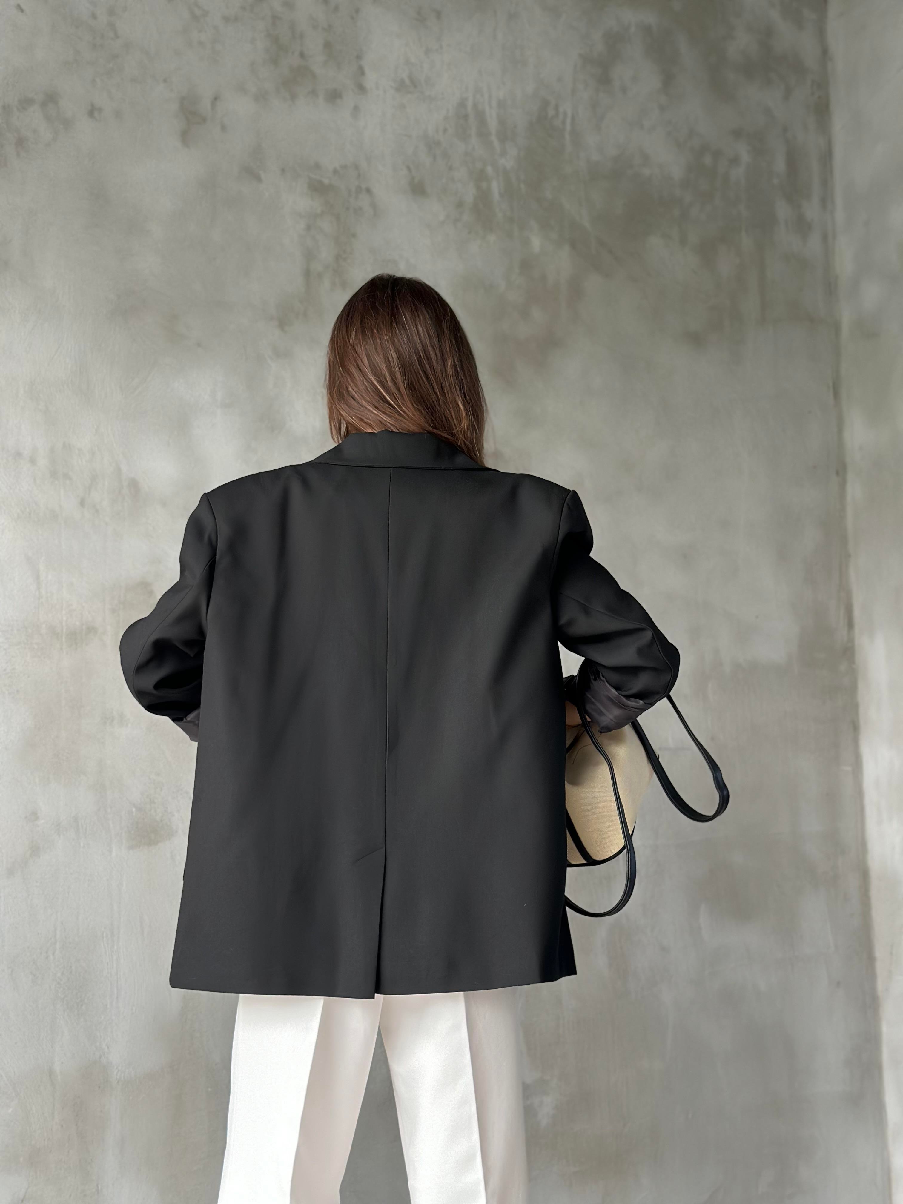 Perry Siyah Oversize Blazer Ceket - Dominatrend