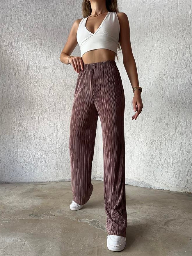 Piliseli Pantolon - Bakır - Dominatrend