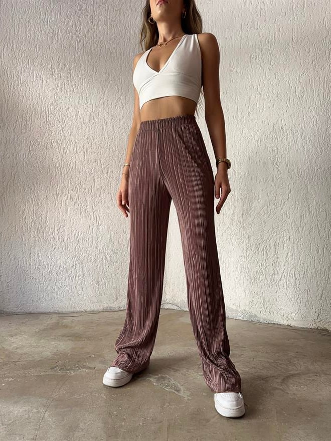 Piliseli Pantolon - Bakır - Dominatrend