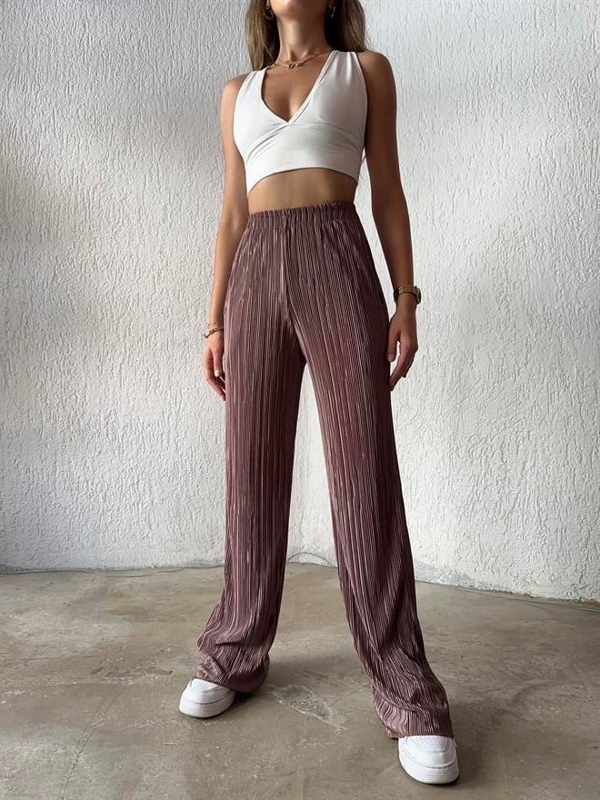 Piliseli Pantolon - Bakır - Dominatrend