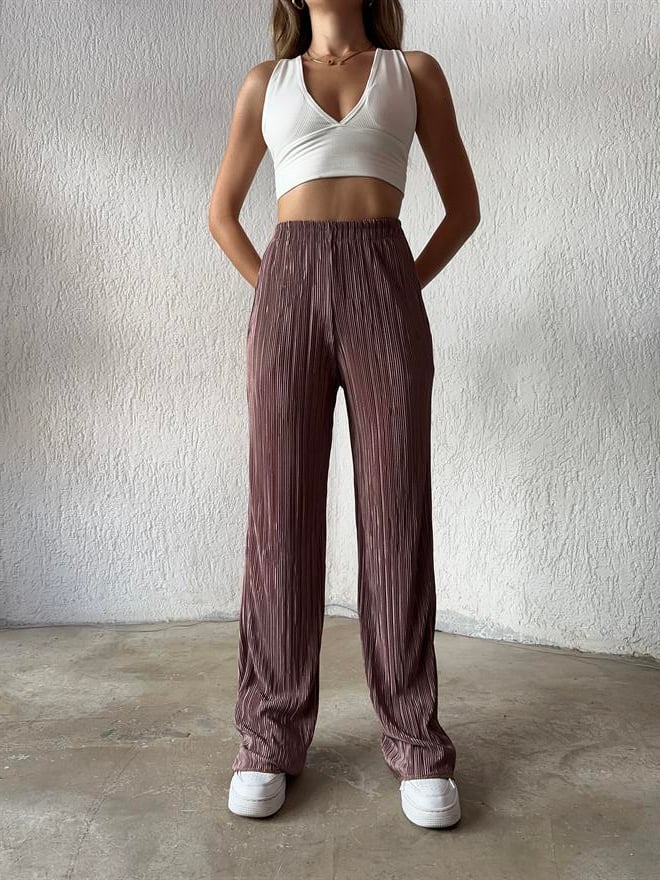 Piliseli Pantolon - Bakır - Dominatrend
