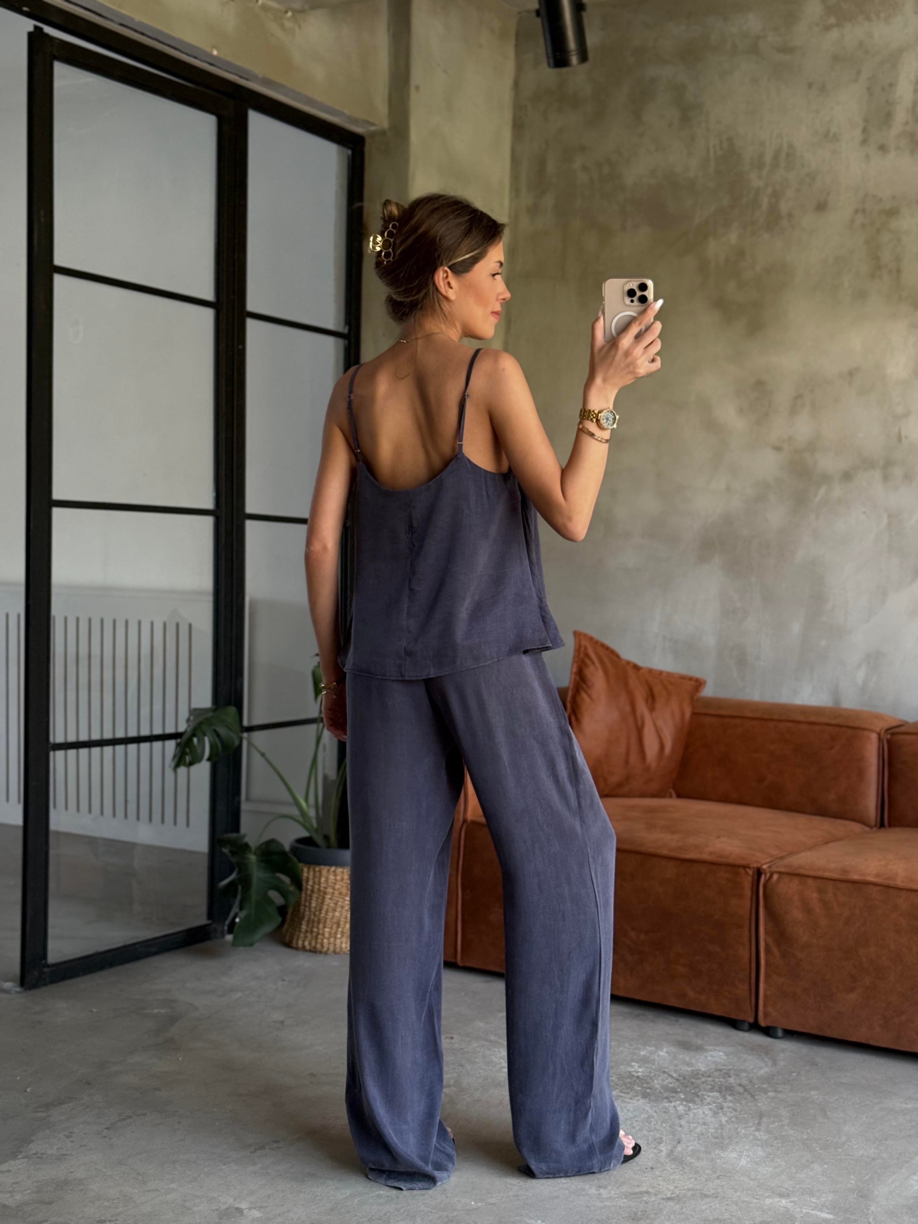 Premium Askılı Bluzlu Takım- Lacivert - Dominatrend