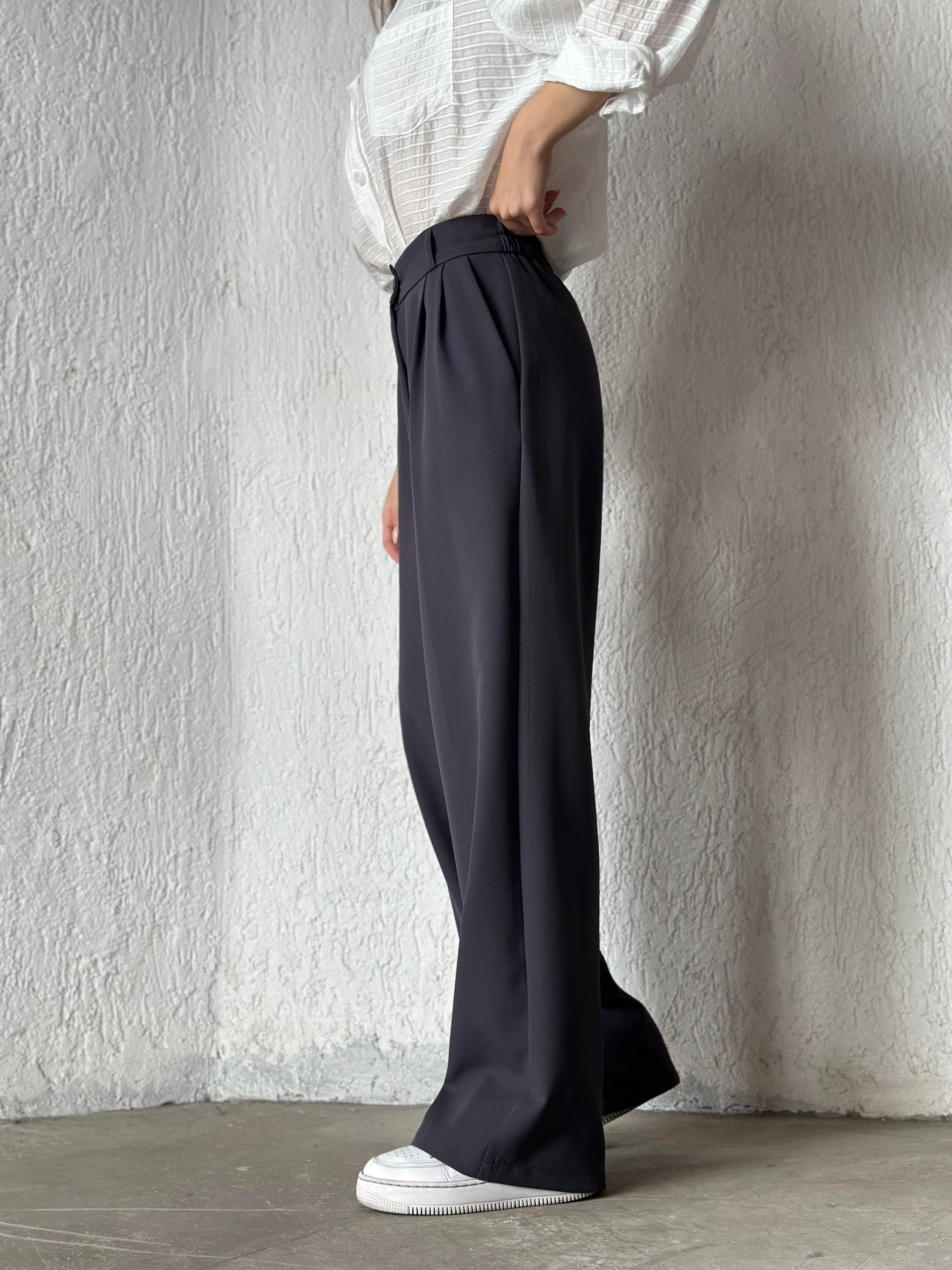 Premium Bel Lastikli Palazzo - Füme - Dominatrend
