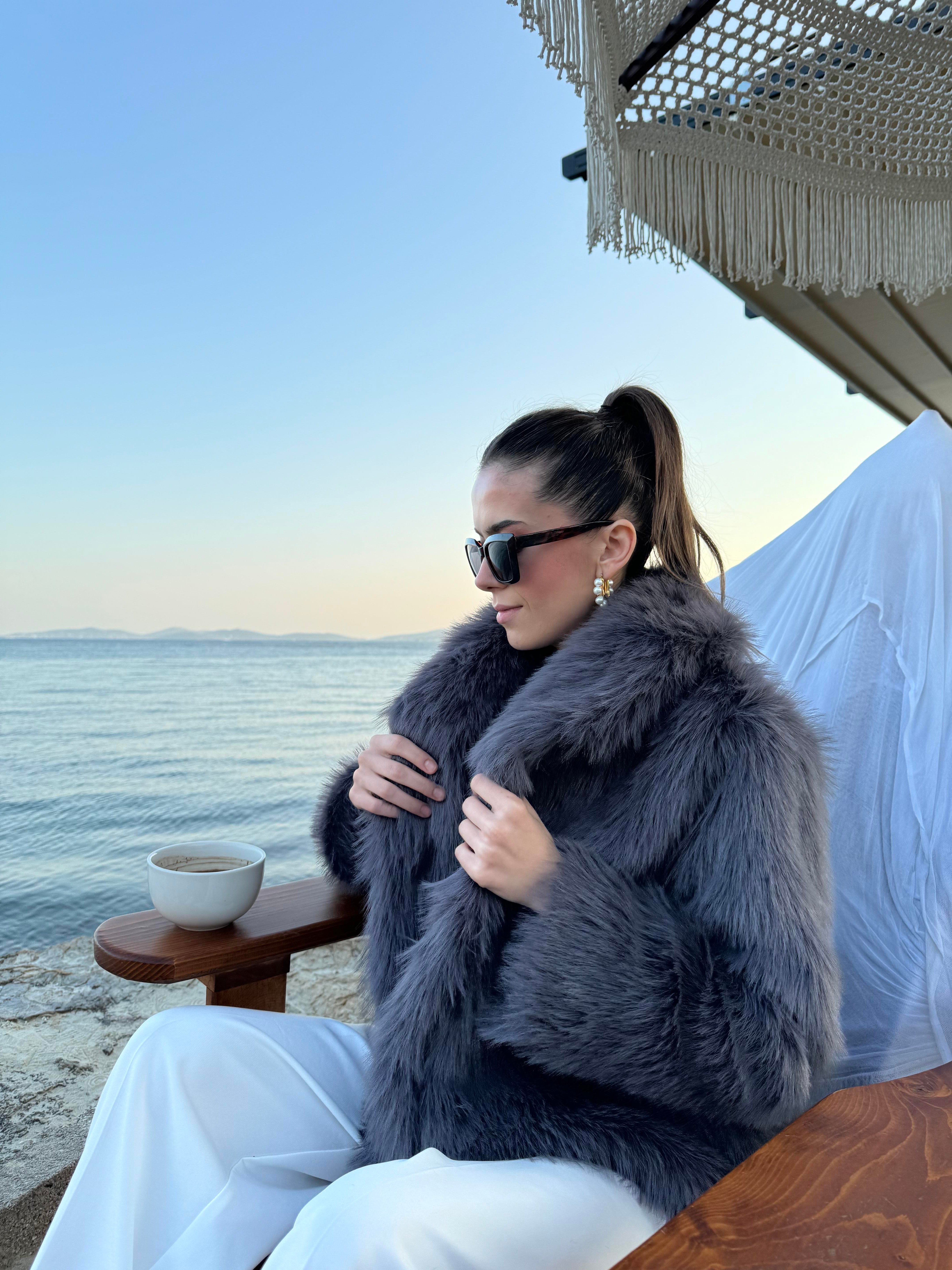 Premium Suni Kürk - Füme - Dominatrend