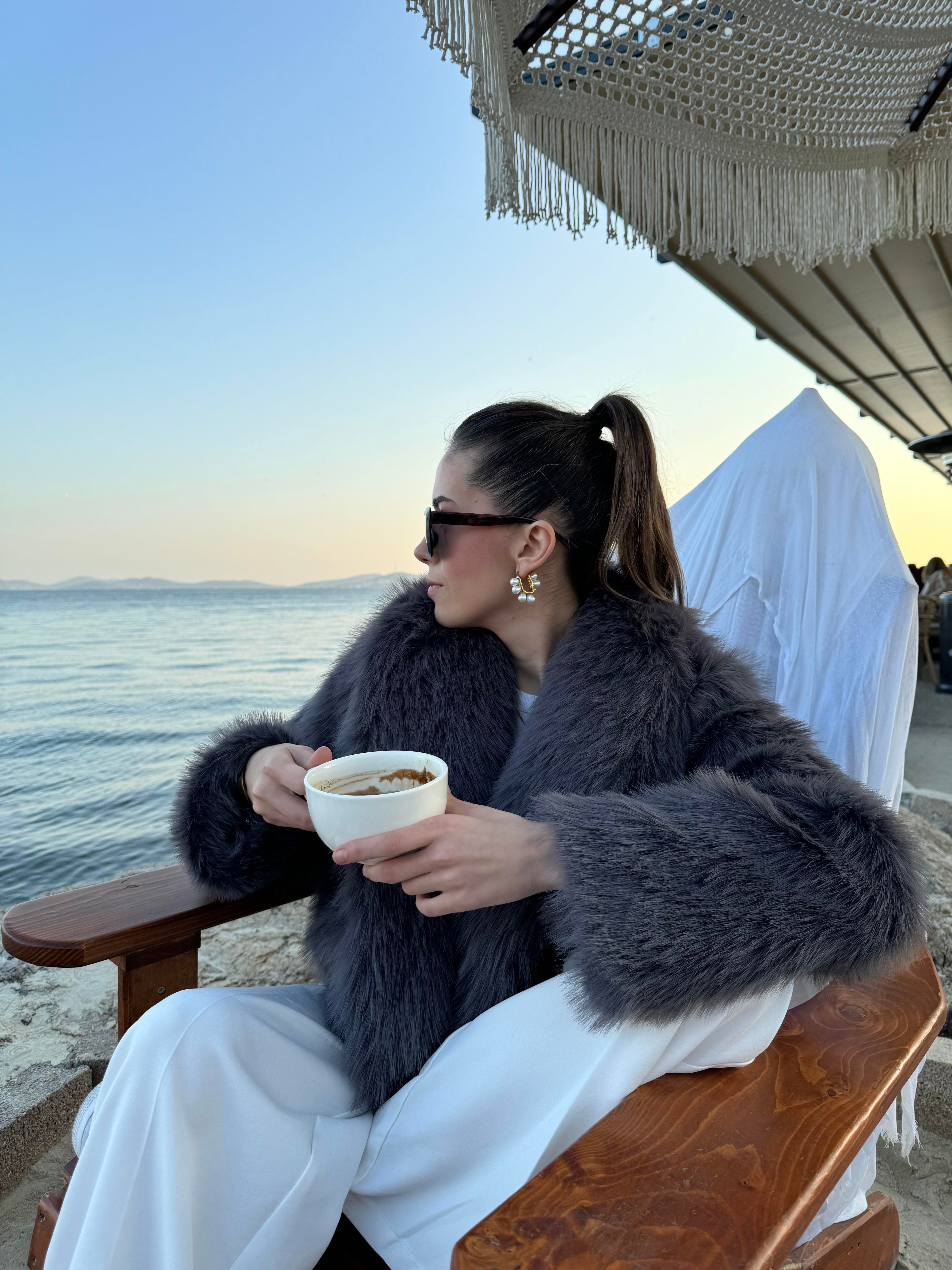 Premium Suni Kürk - Füme - Dominatrend