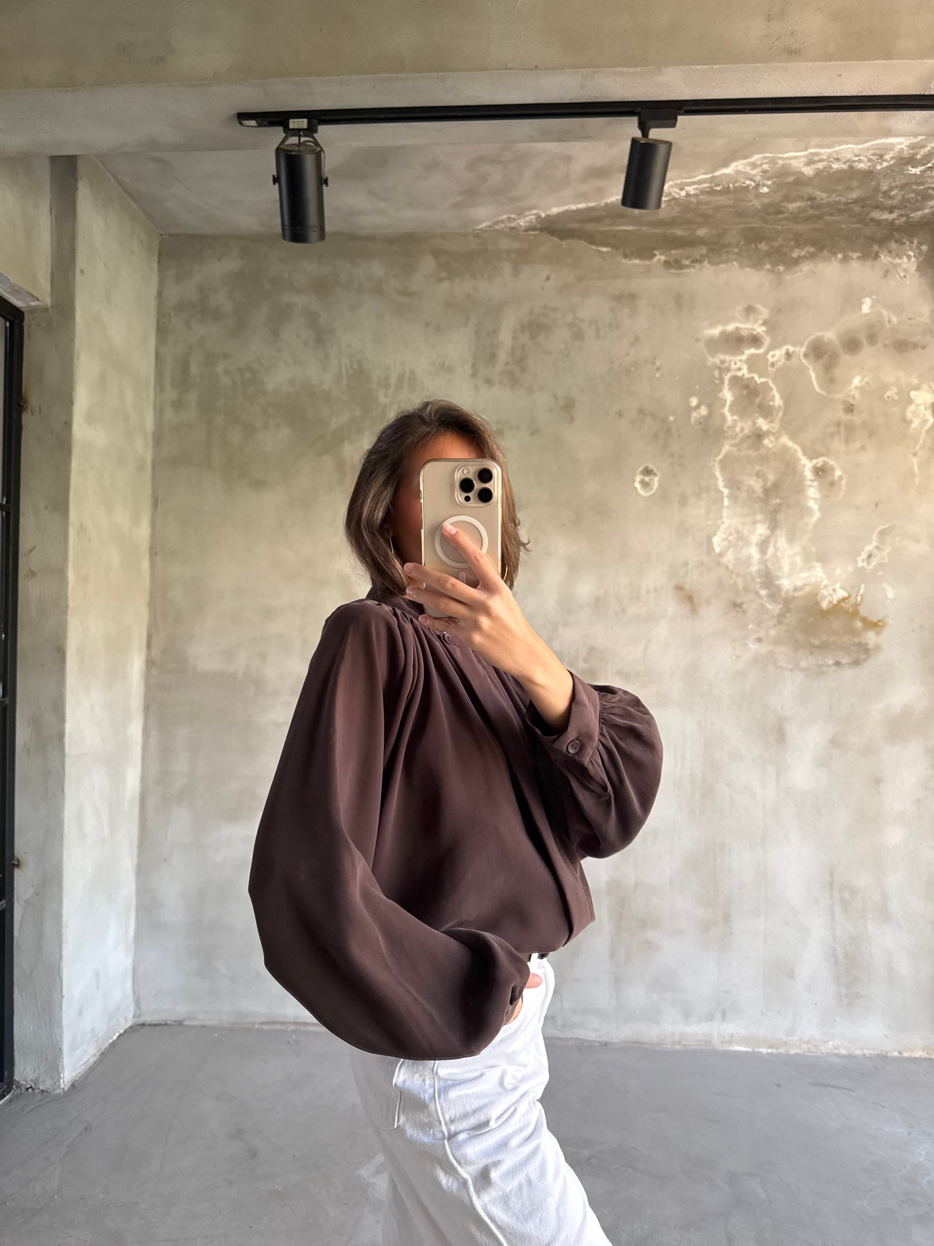 Premium Tensel Bomber Ceket - Kahverengi - Dominatrend