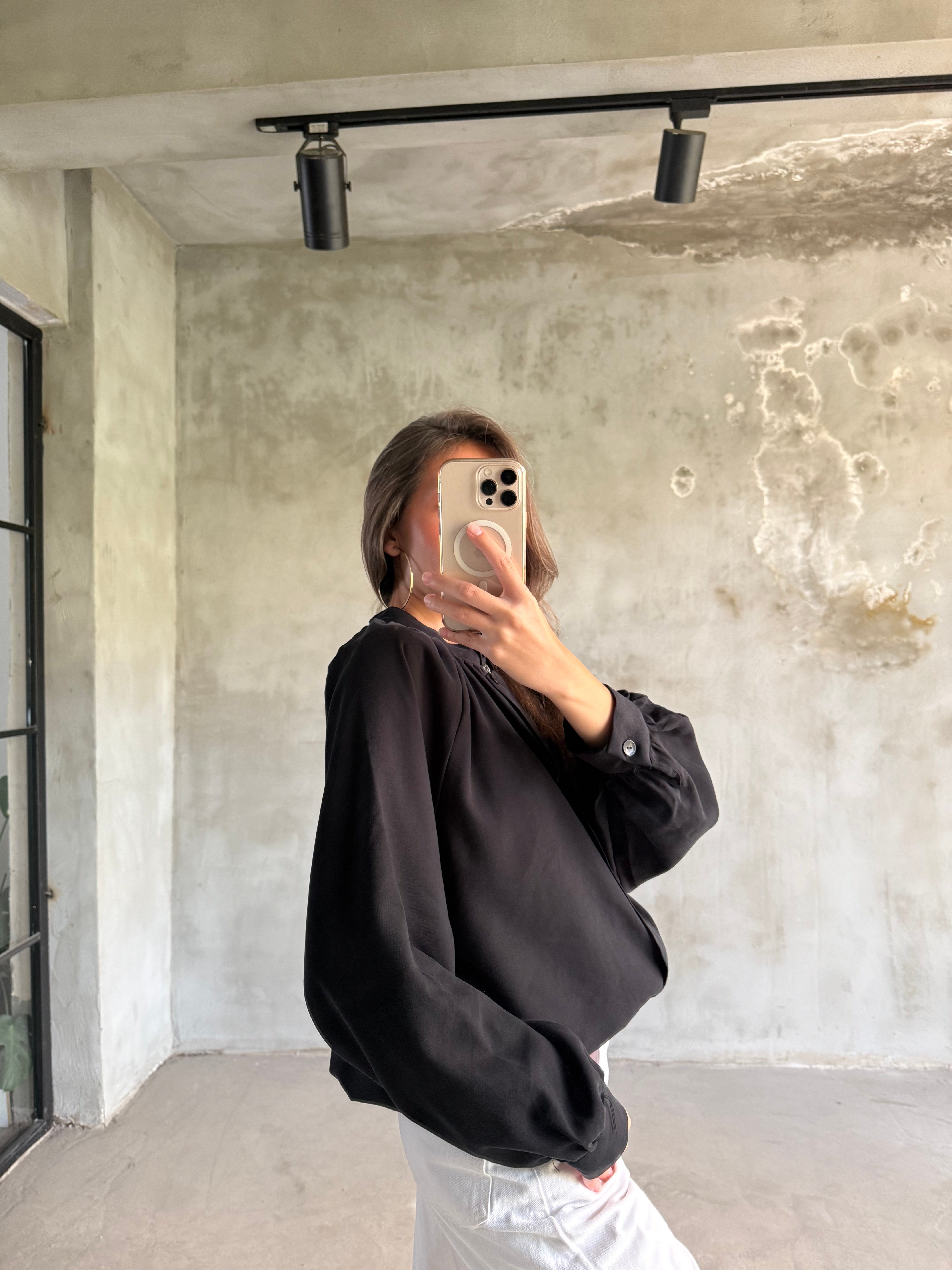 Premium Tensel Bomber Ceket - Siyah - Dominatrend