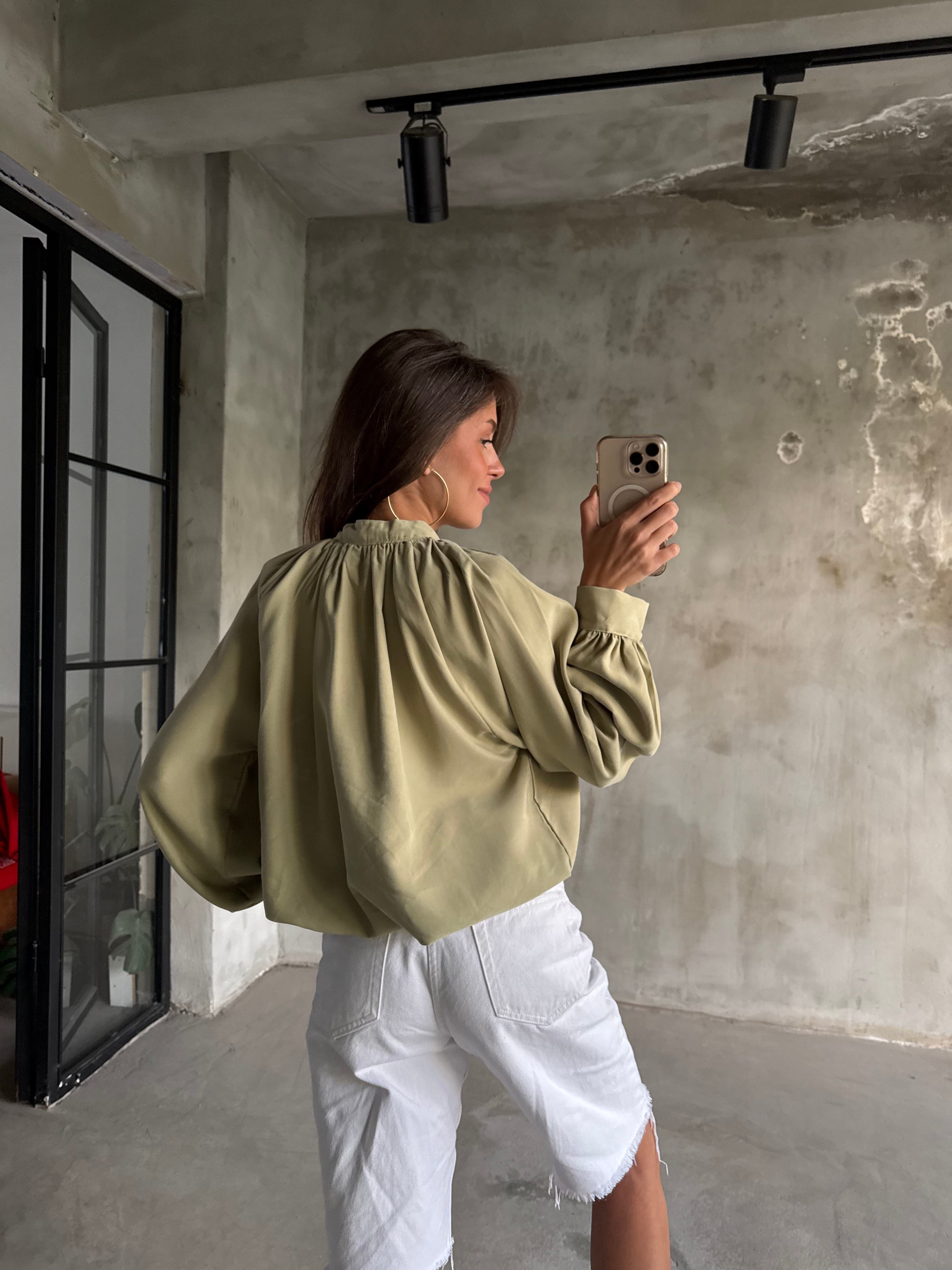 Premium Tensel Bomber Ceket - Yeşil - Dominatrend