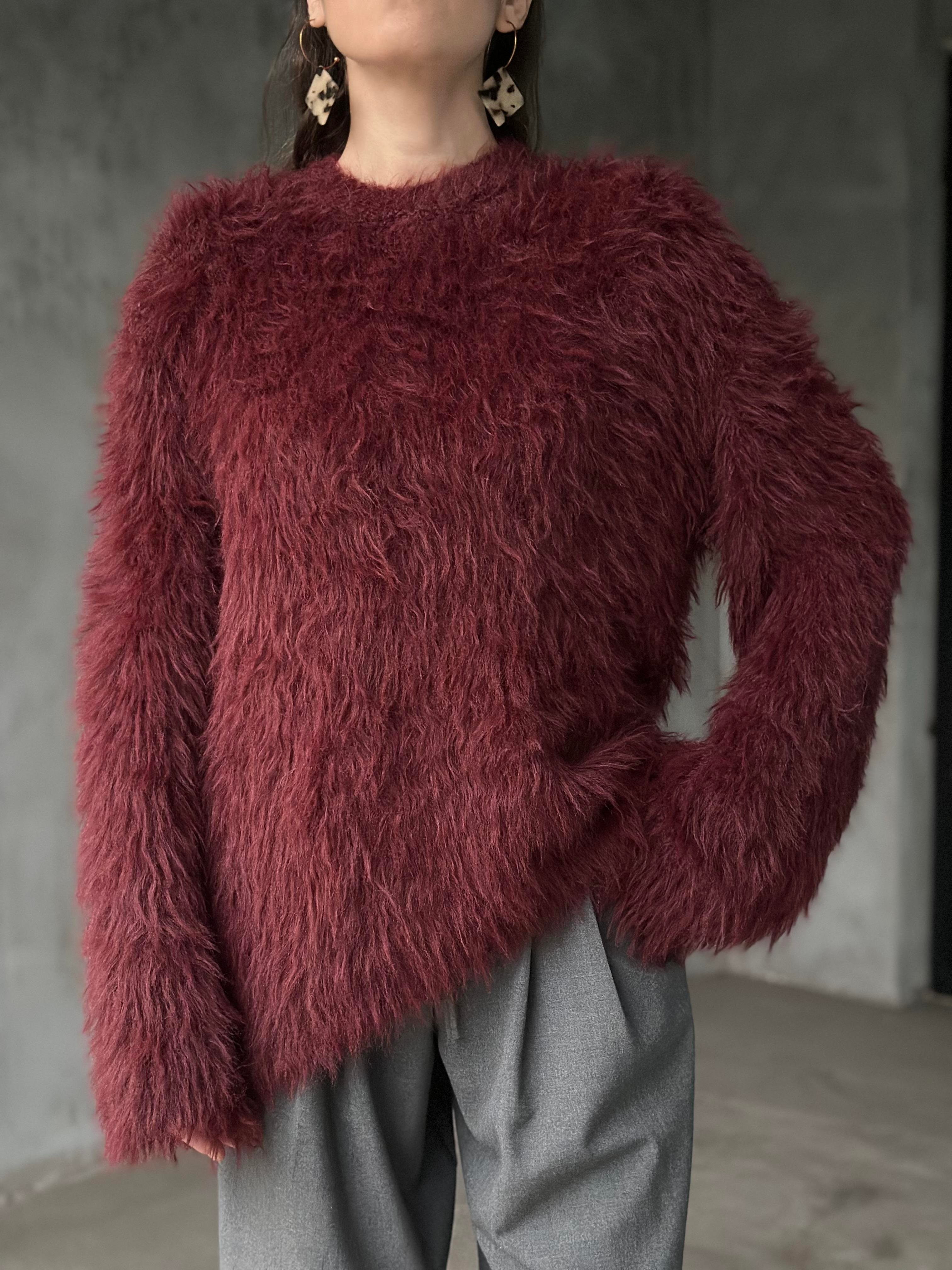 Premium Yumoş Sakallı Kazak - Bordo - Dominatrend