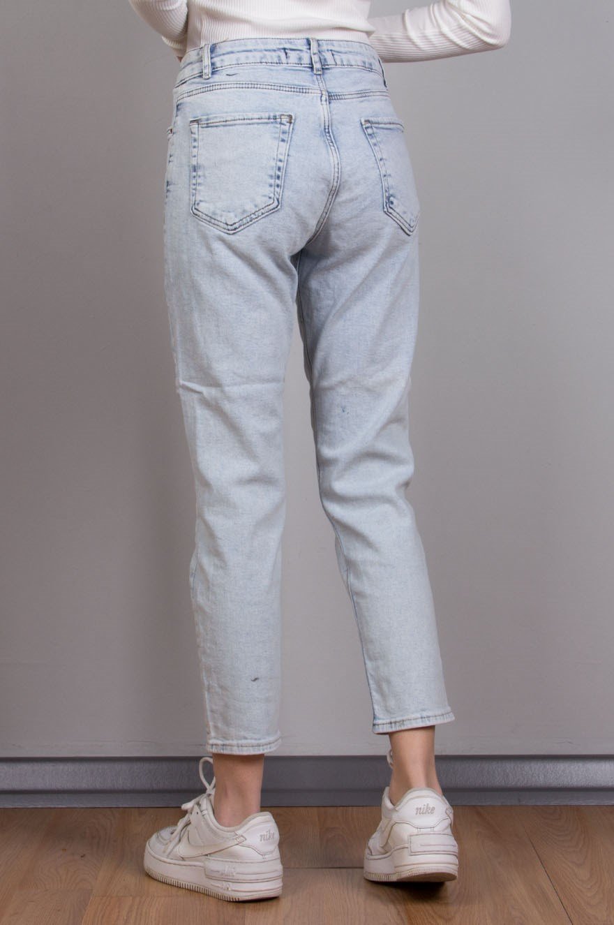 Renkli Mickey Mom Jean - Mavi - Dominatrend