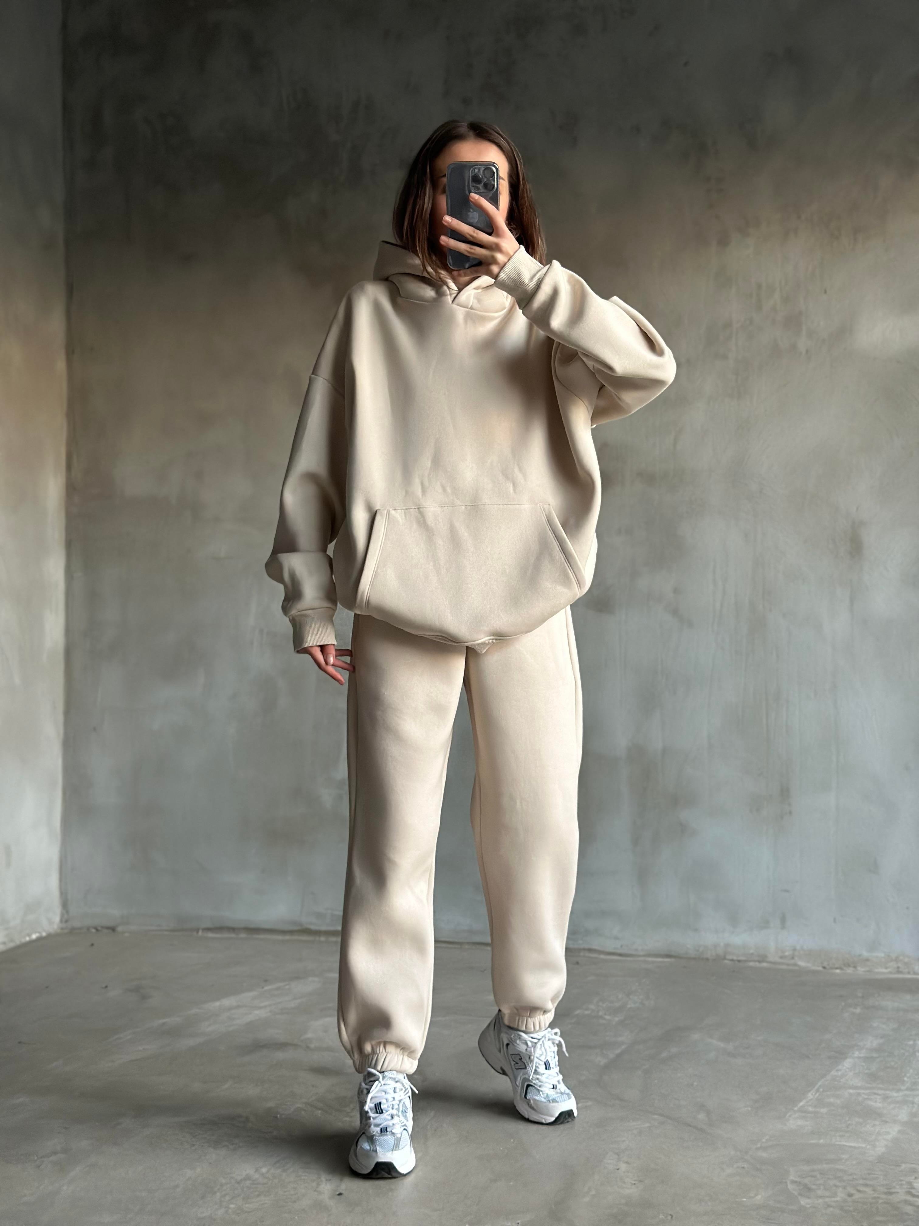 Rope Unisex Oversize Takım - Bej - Dominatrend