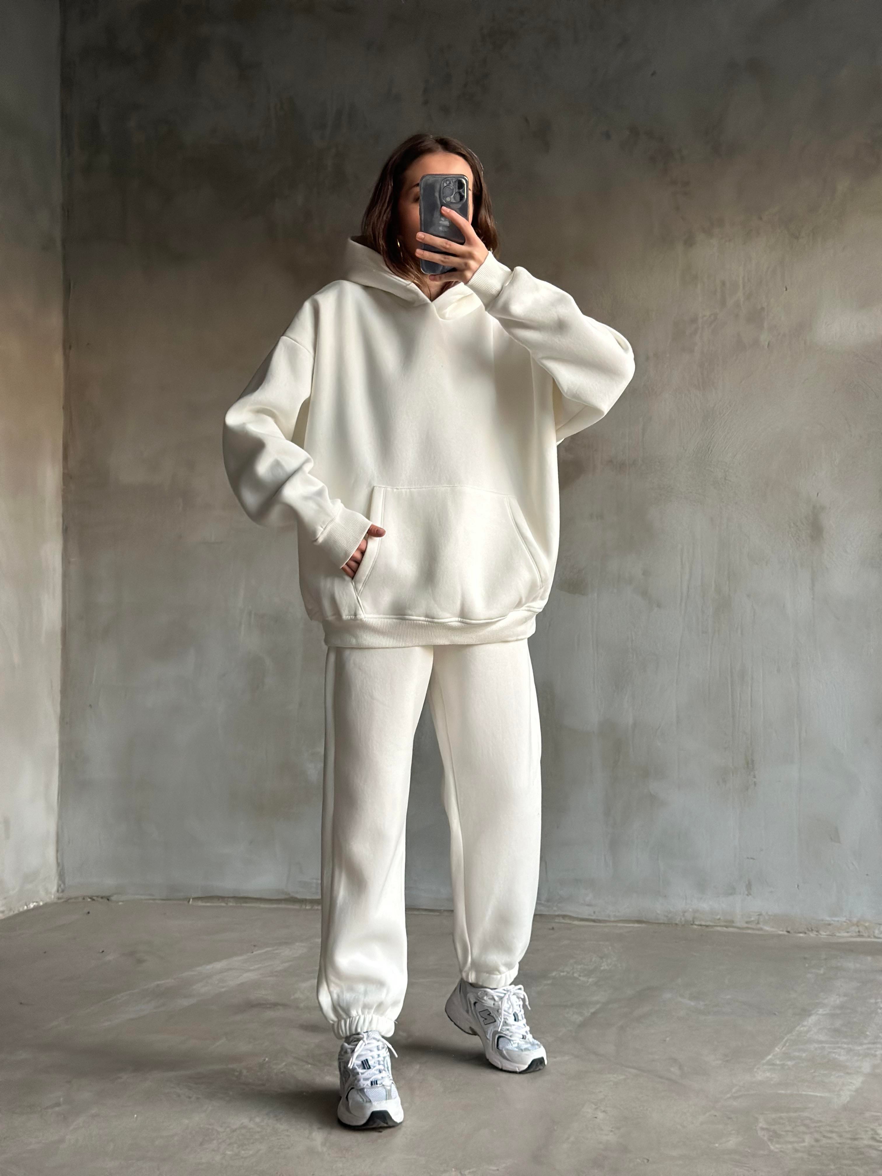 Rope Unisex Oversize Takım - Beyaz - Dominatrend