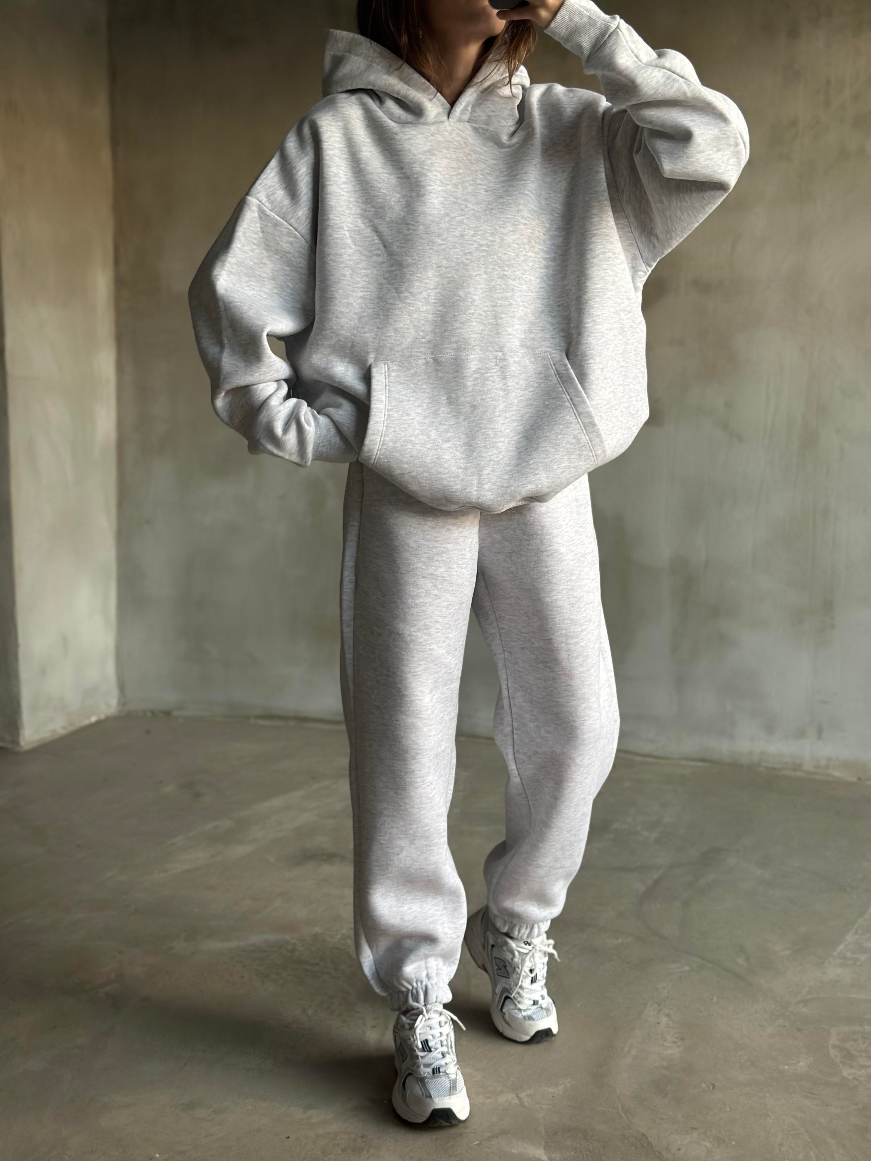 Rope Unisex Oversize Takım - Gri - Dominatrend