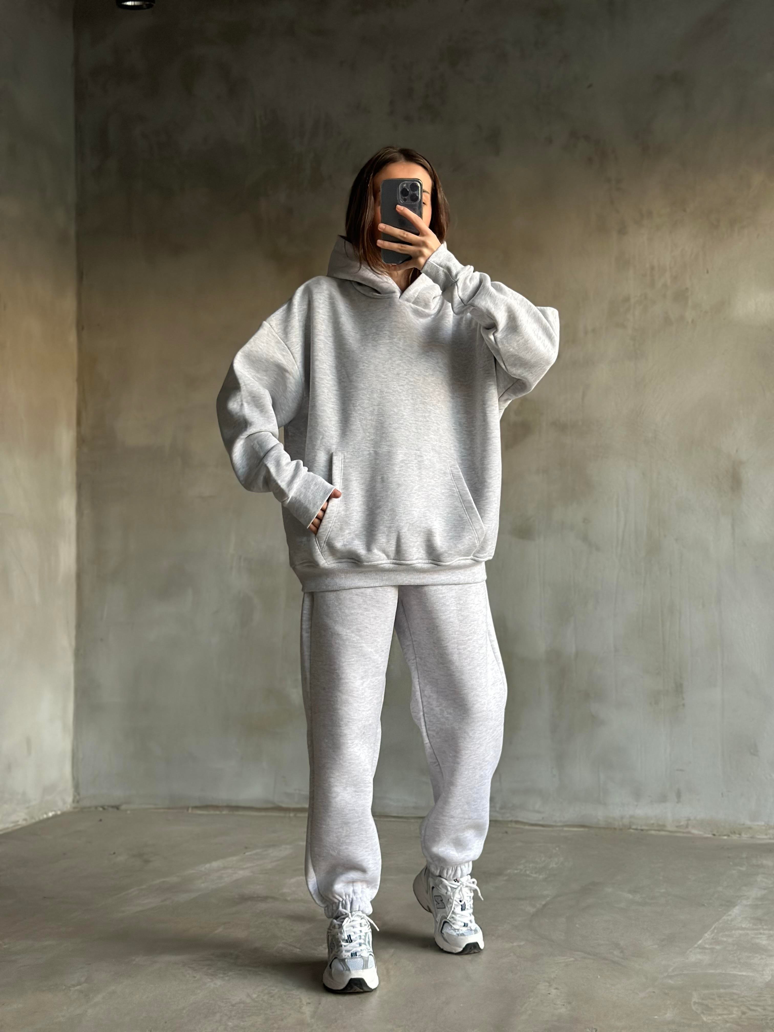 Rope Unisex Oversize Takım - Gri - Dominatrend