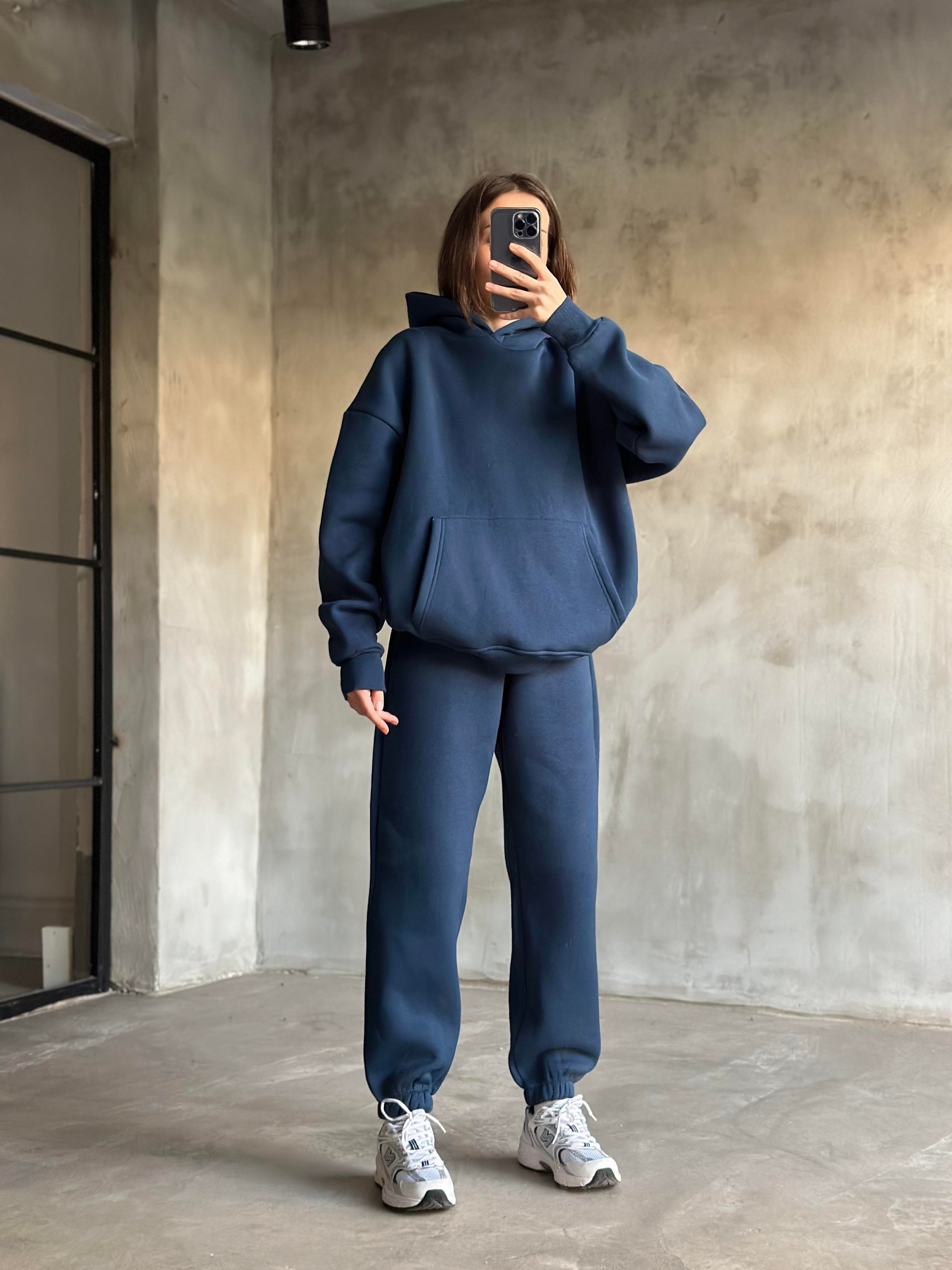 Rope Unisex Oversize Takım - İndigo - Dominatrend