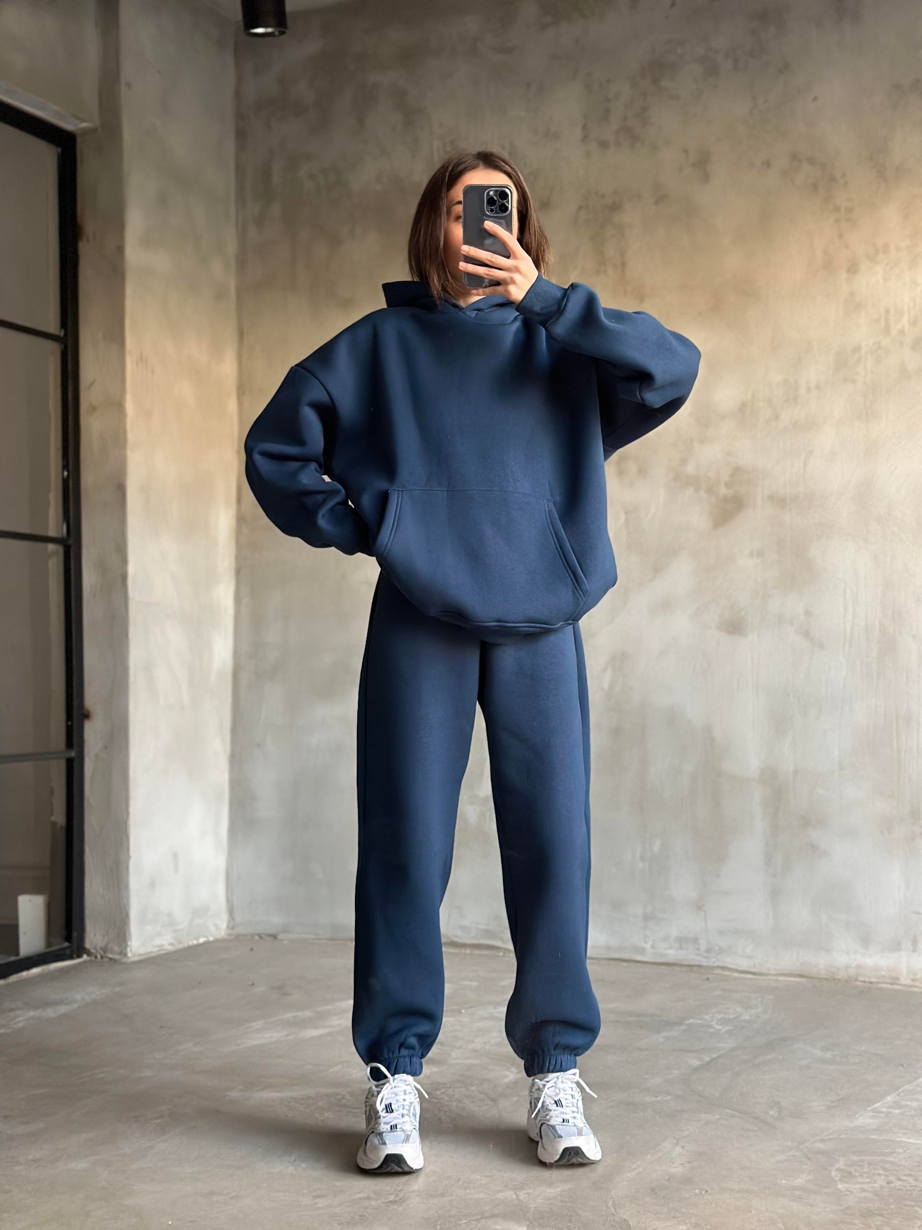 Rope Unisex Oversize Takım - İndigo - Dominatrend