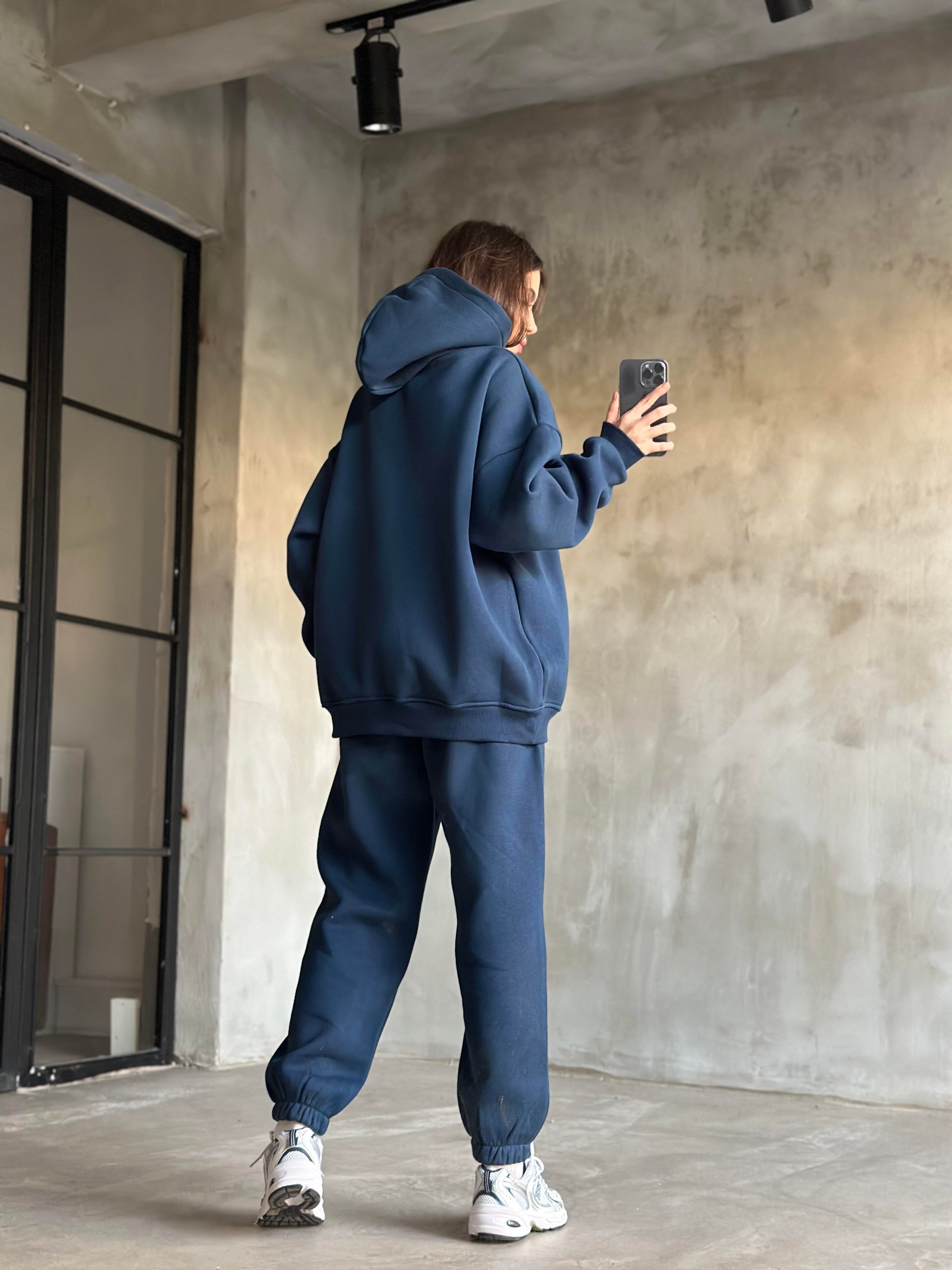Rope Unisex Oversize Takım - İndigo - Dominatrend