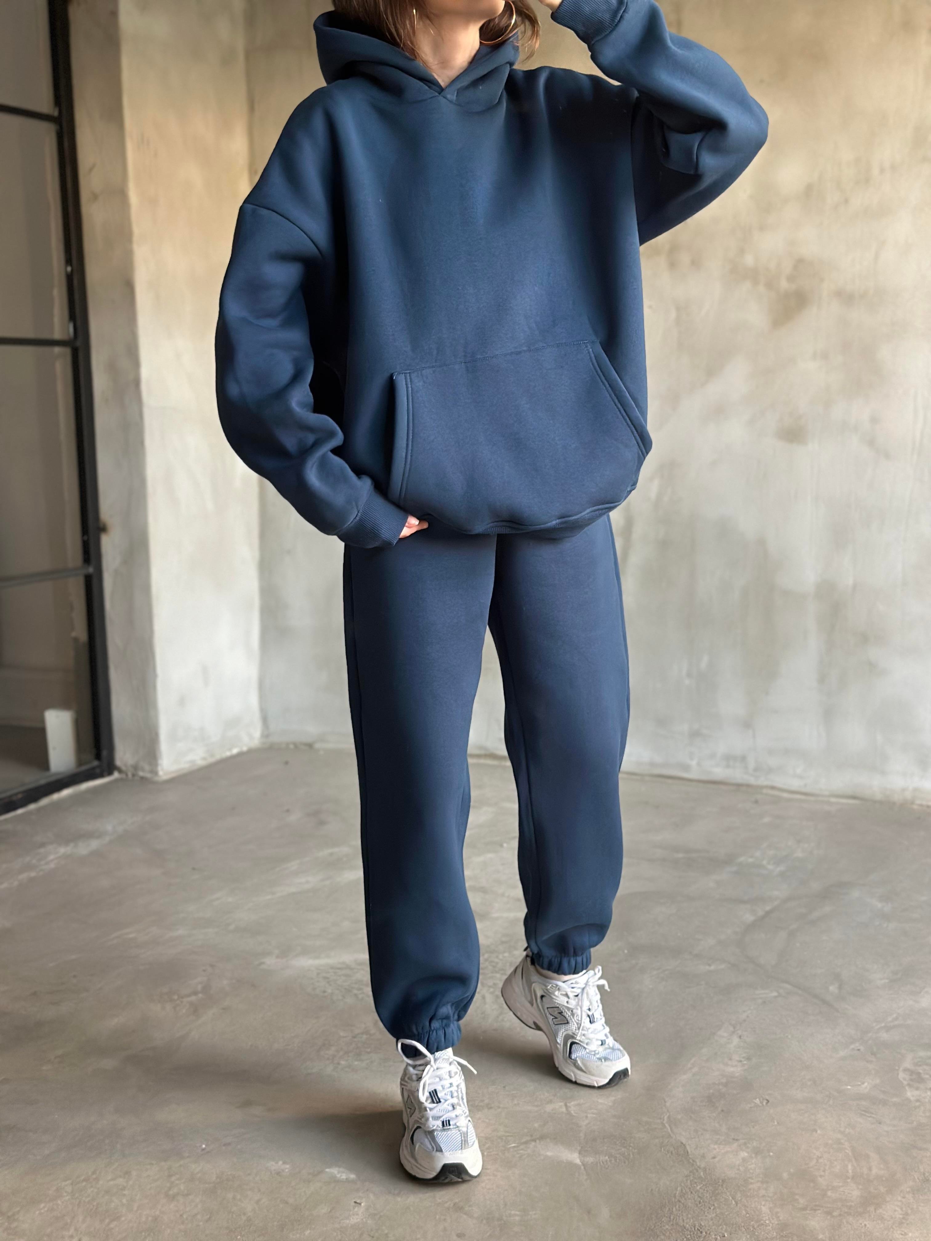 Rope Unisex Oversize Takım - İndigo - Dominatrend
