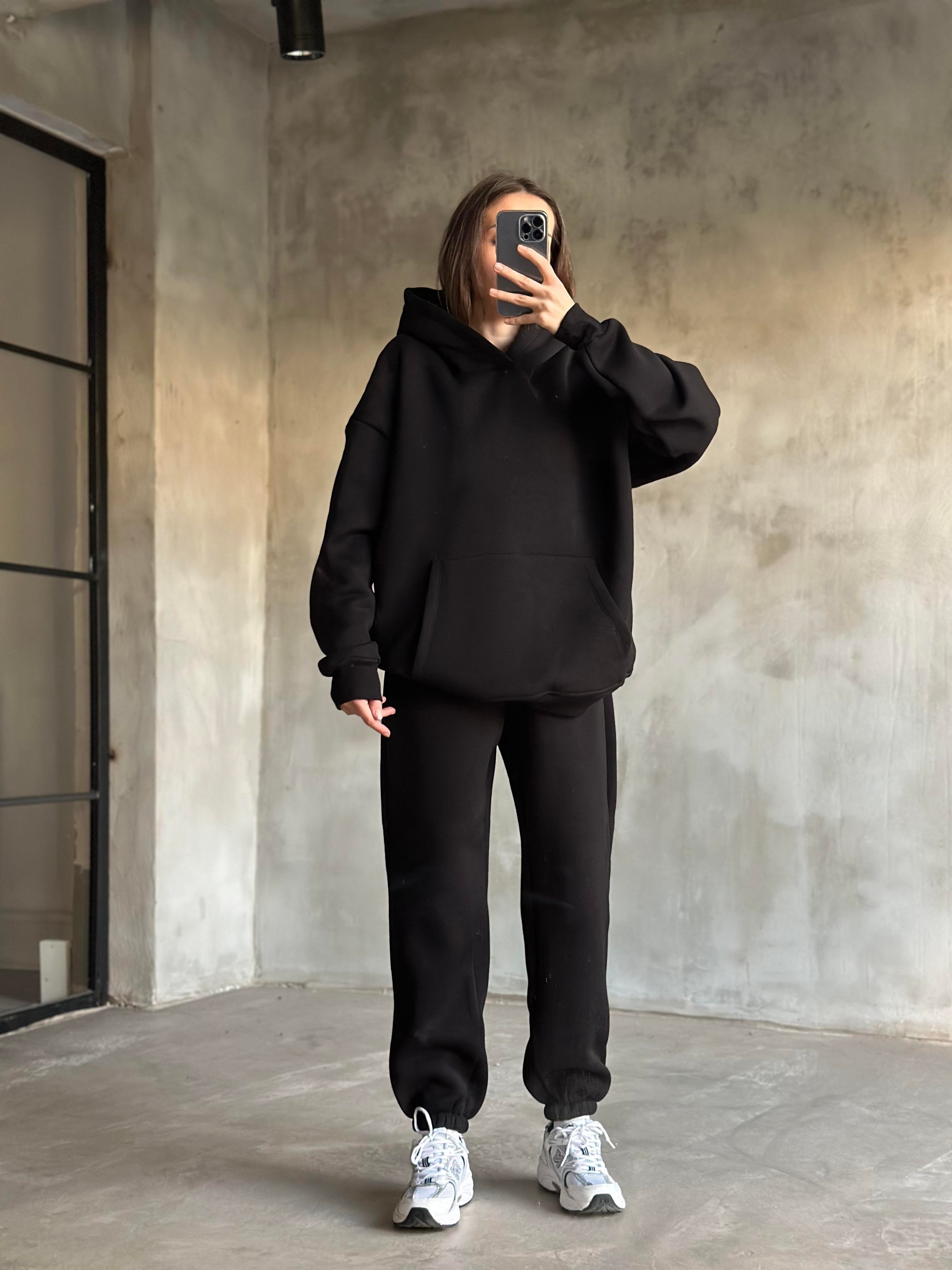 Rope Unisex Oversize Takım - Siyah - Dominatrend